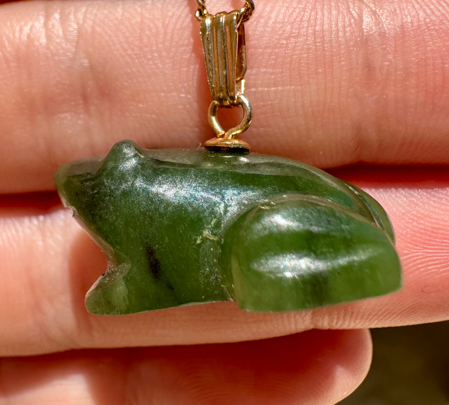 Australian Cowell green jade Frog blessing charm or pendant