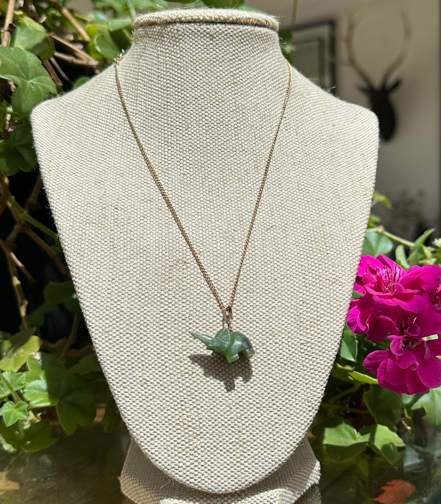 Australian Cowell green jade elephant blessing charm or pendant