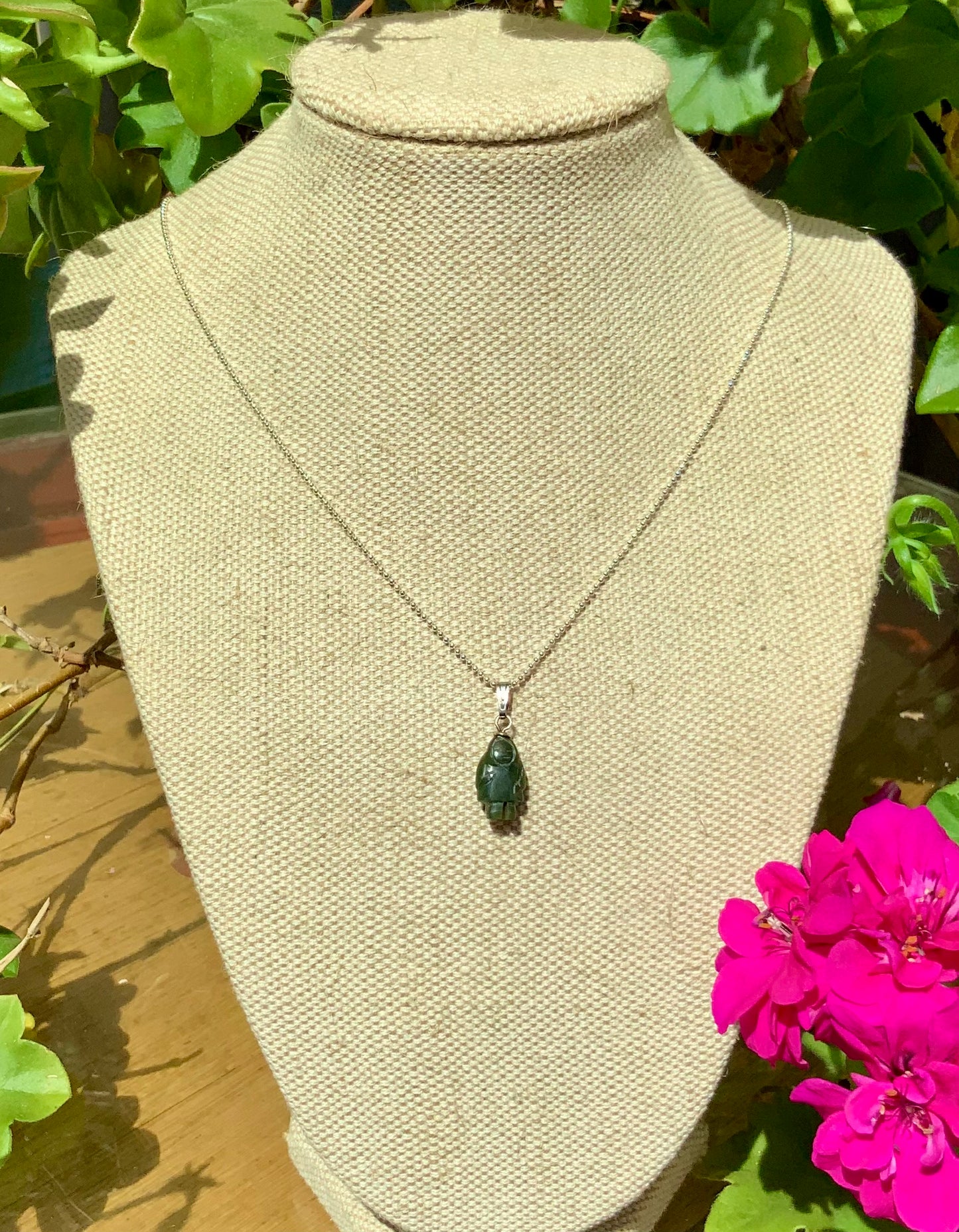 Green nephrite jade charm or pendant