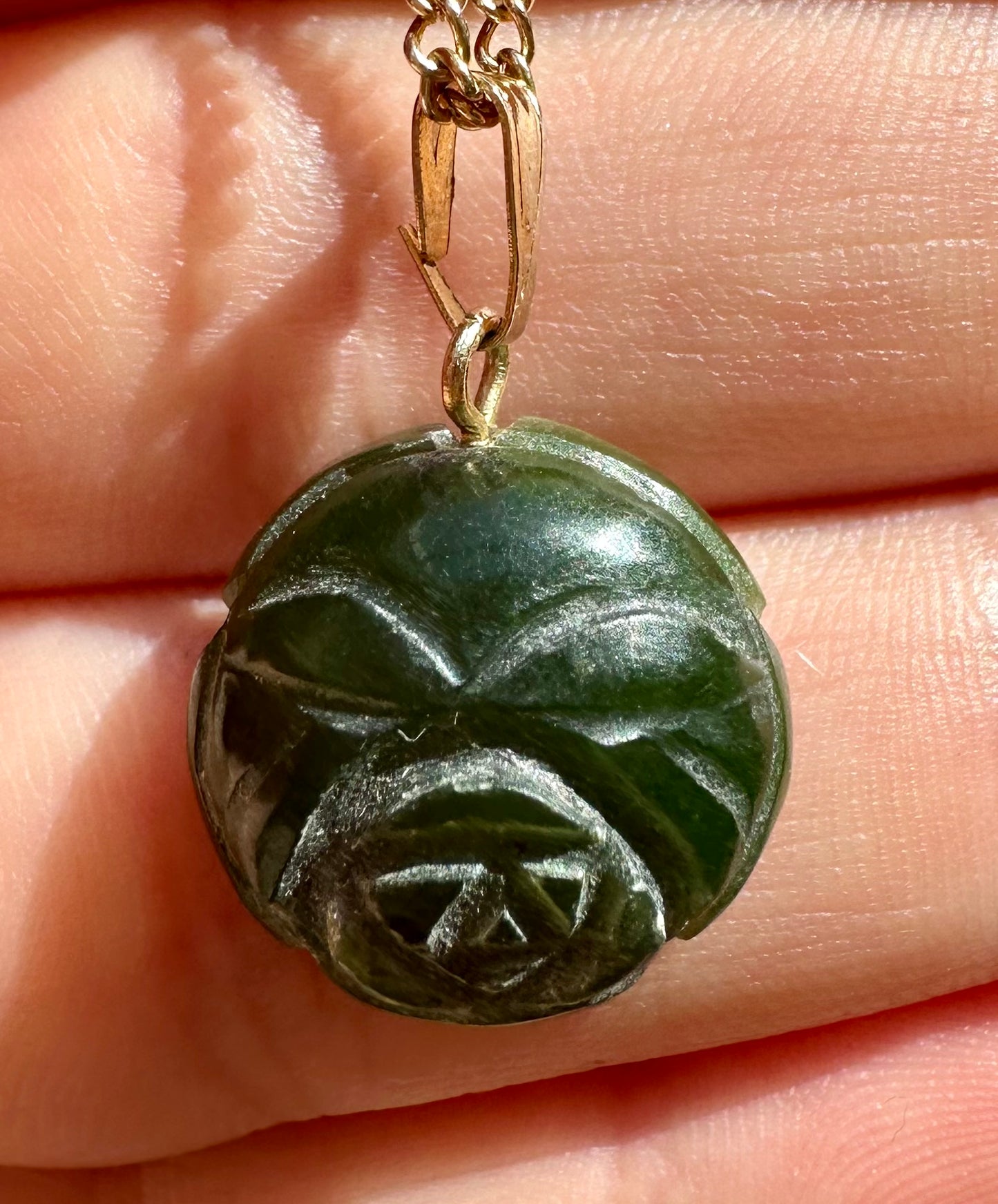  Jade Maori Hei Tiki Blessing Pendant 