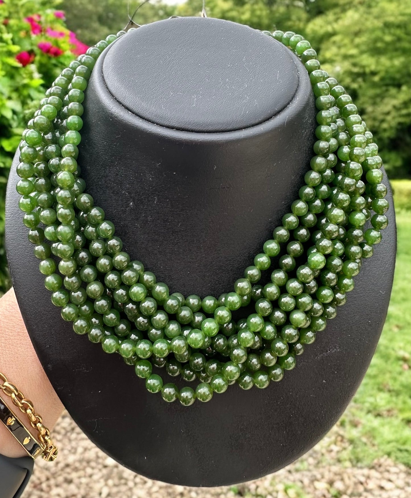 16" Australian Natural Nephrite Jade Green Beads 6mm