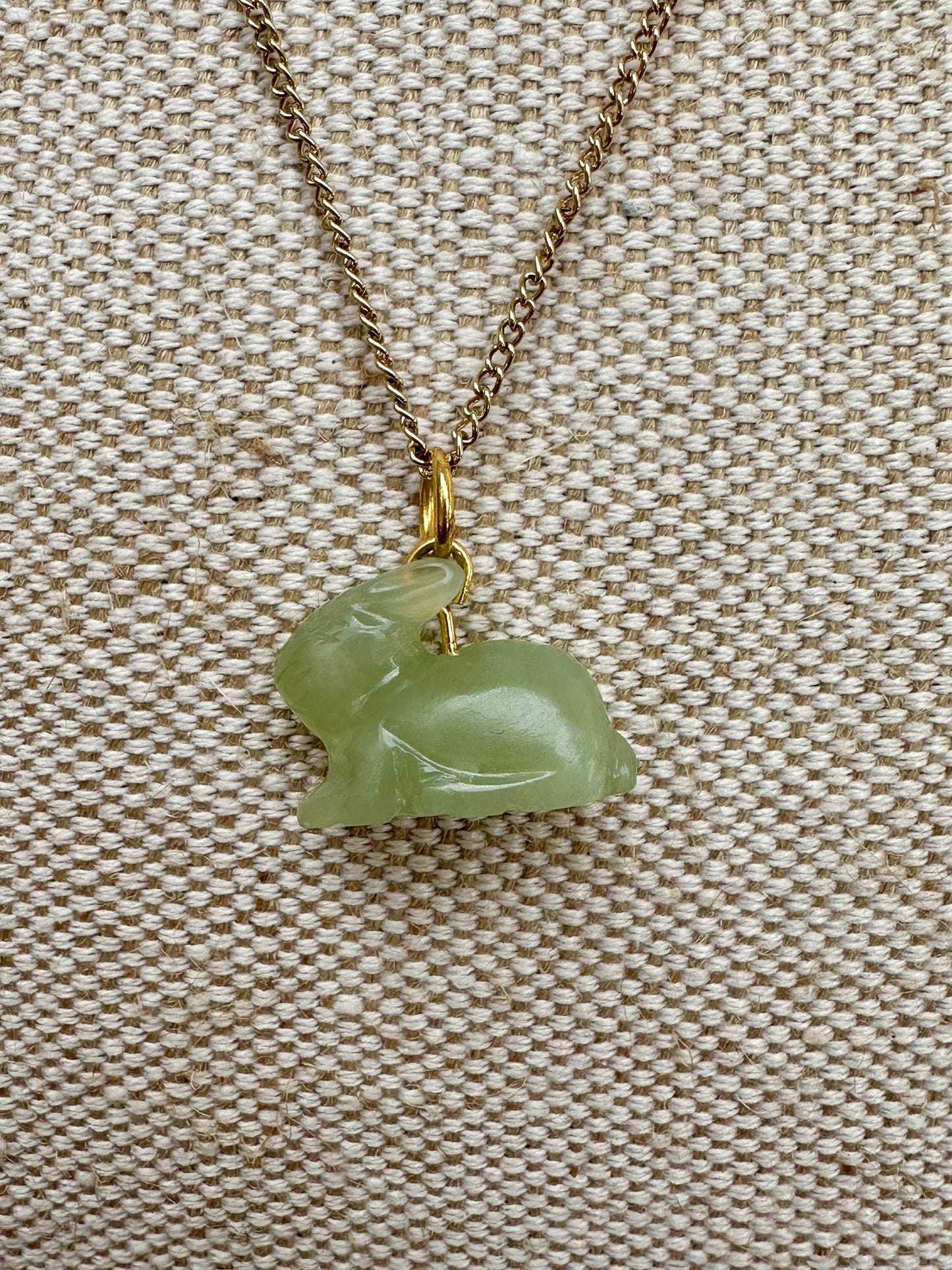 Nephrite Green Jade Rabbit Blessing Charm