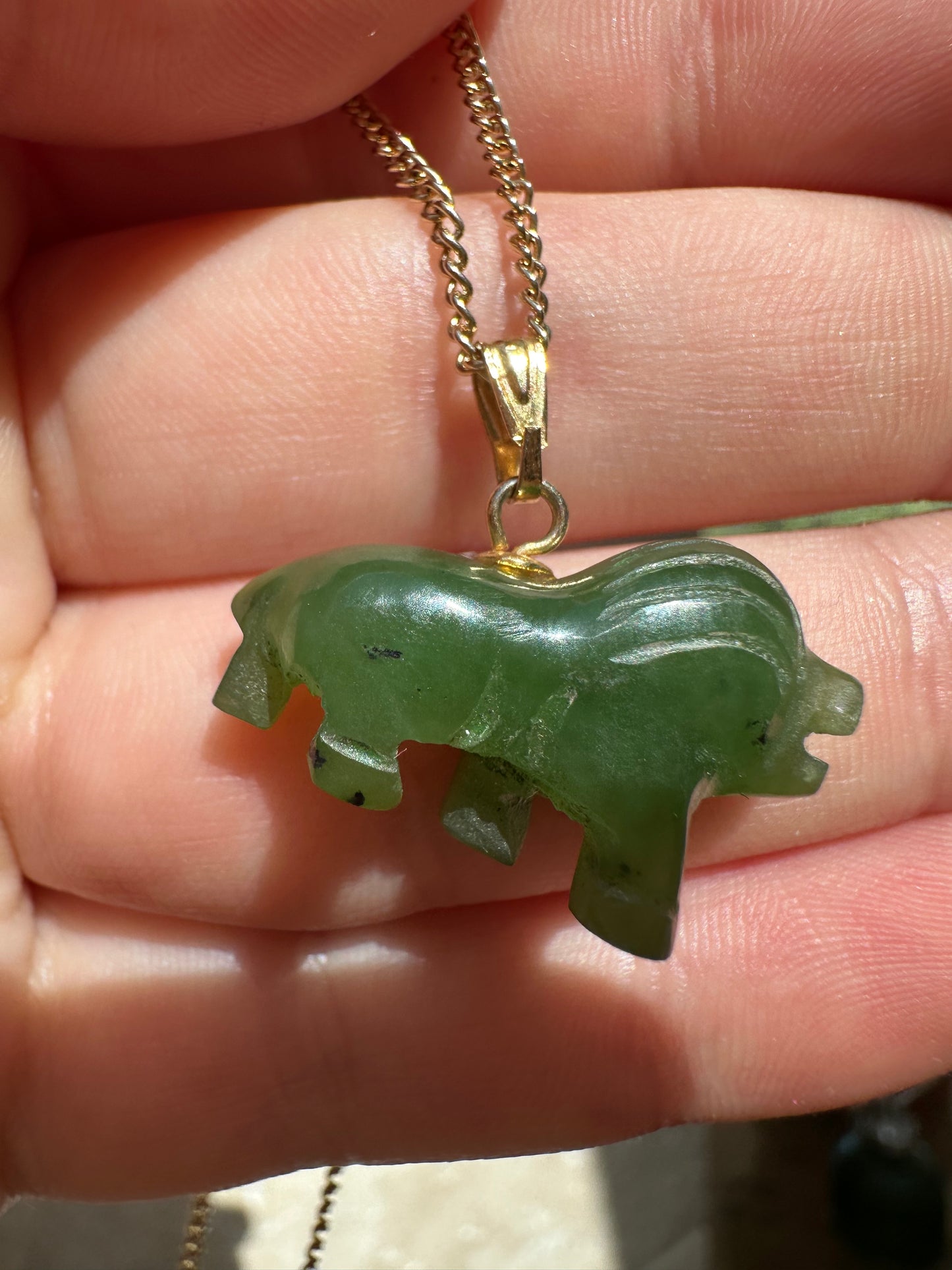 Nephrite Jade Lion Blessing Pendant