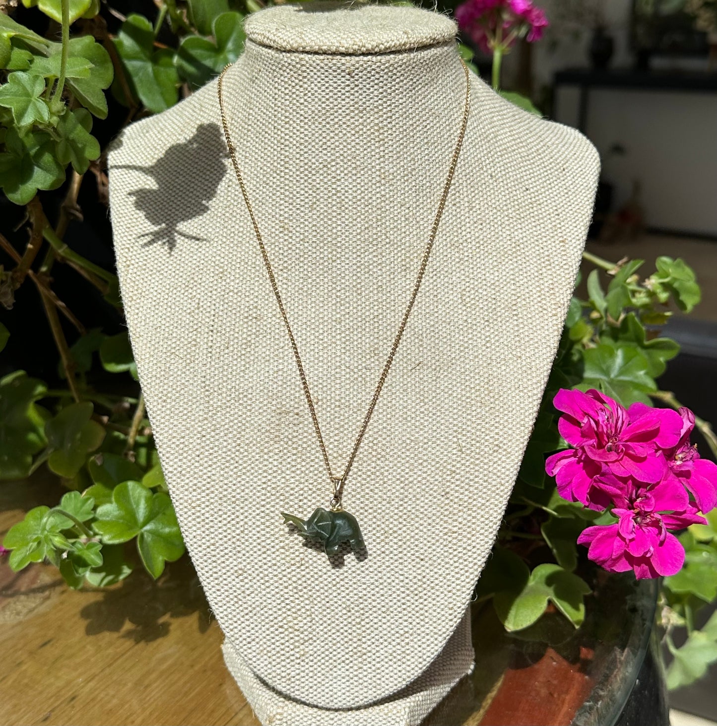 Australian Cowell green jade elephant blessing charm or pendant