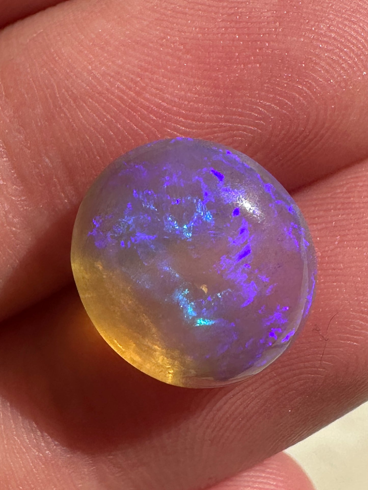 Australian Lightning Ridge blue and purple unset Crystal Opal pendant 5.5 ct