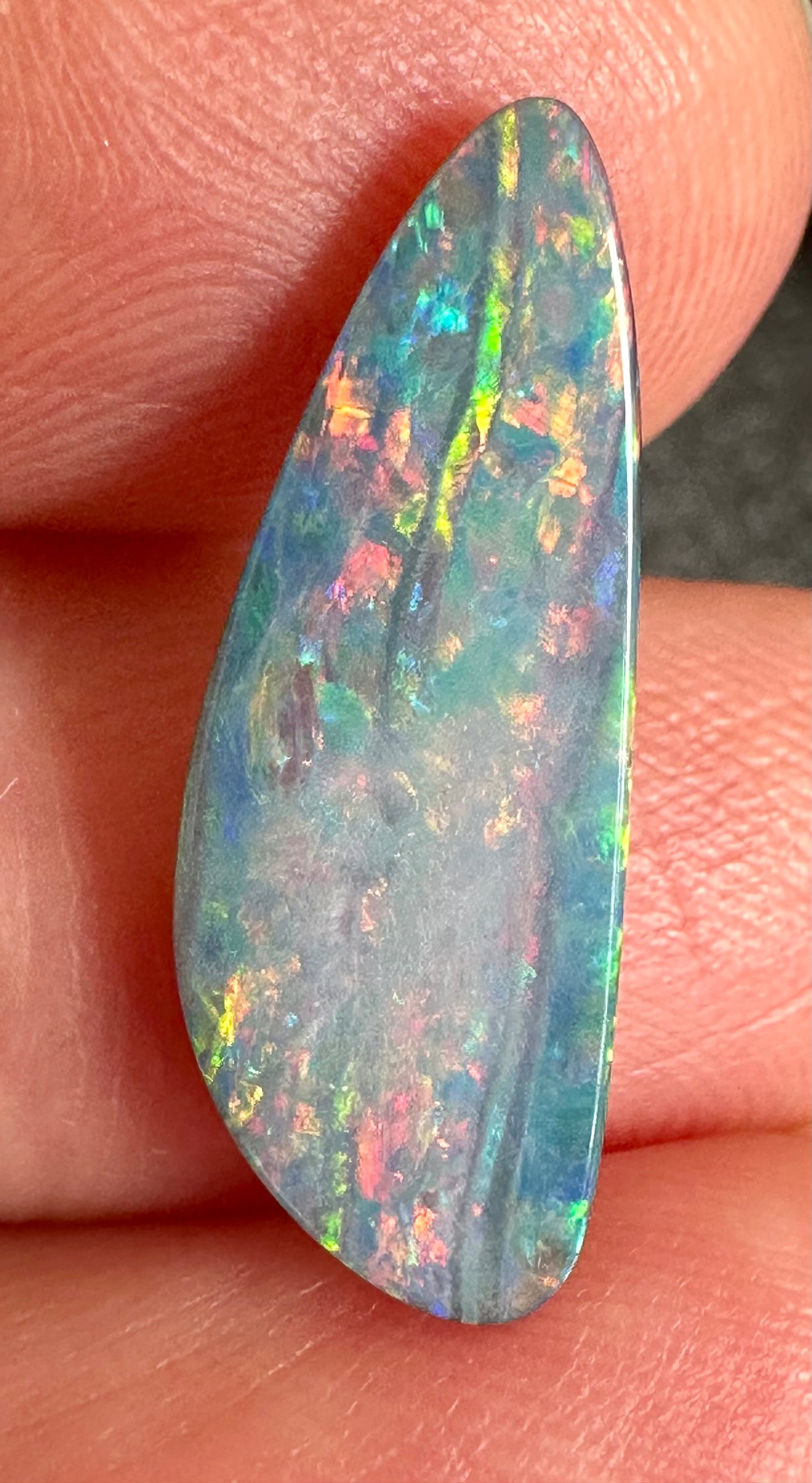 Australian natural teardrop opal doublet