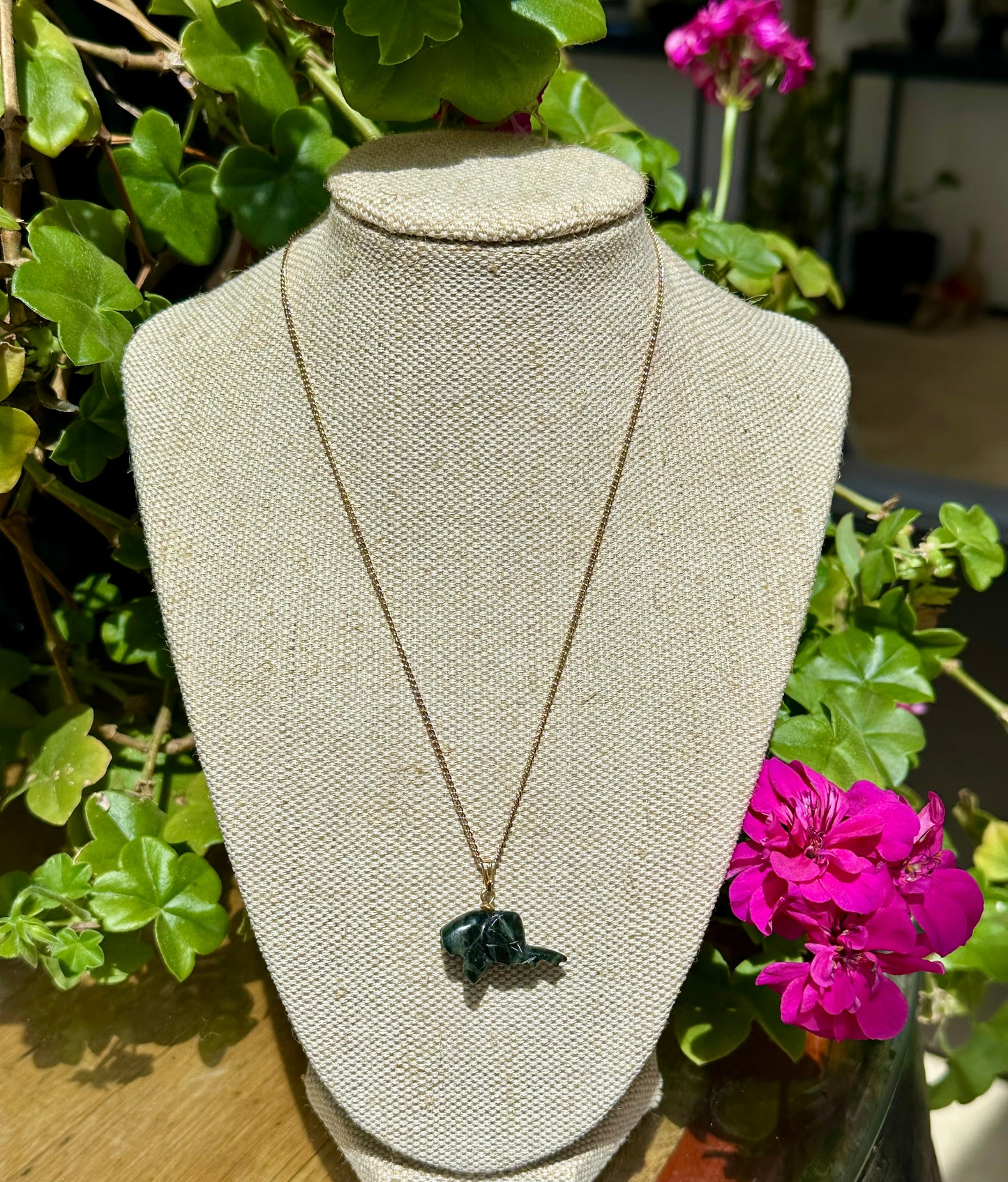 Cowell Green Jade Elephant Blessing Charm or Pendant