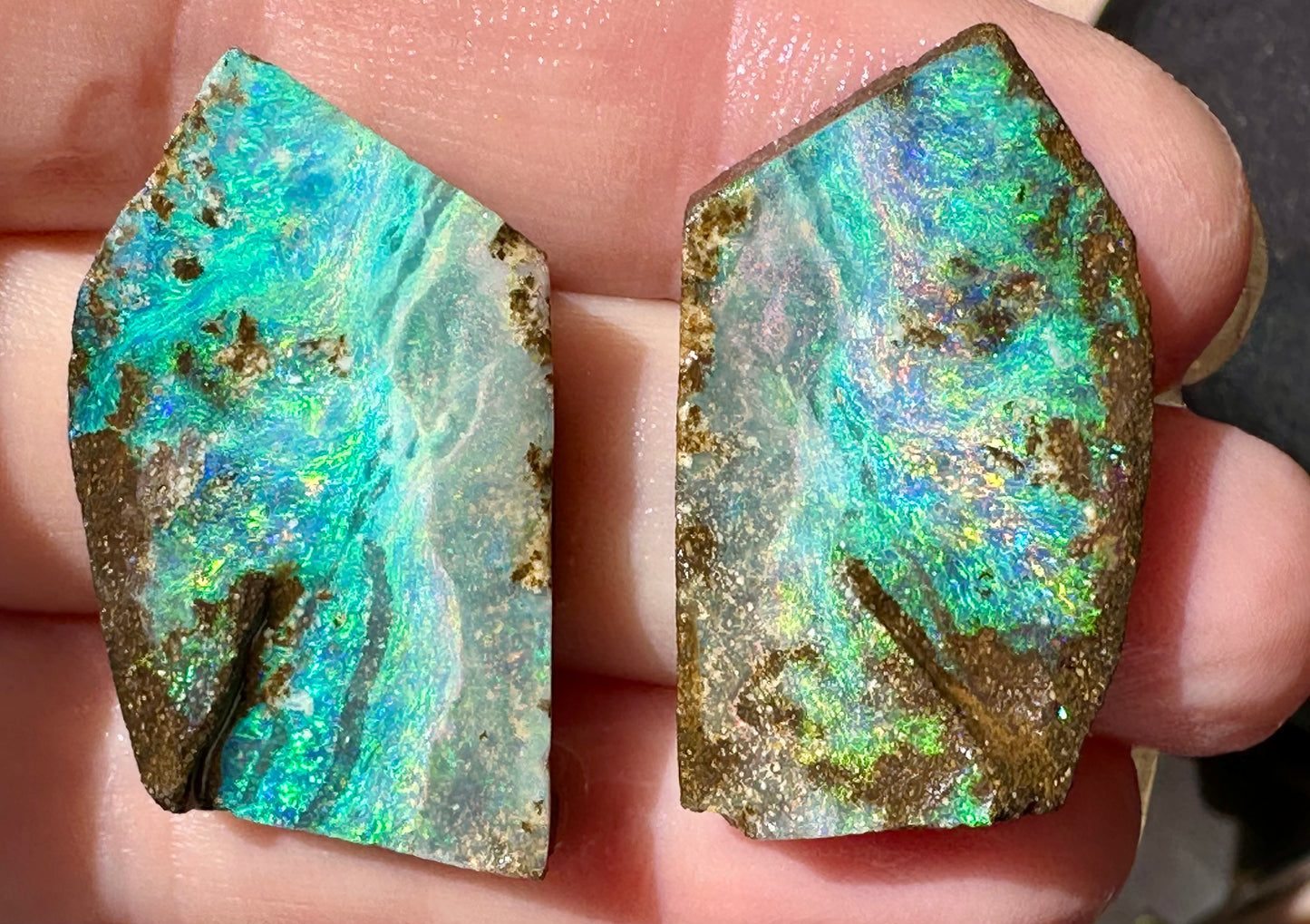 Australian Queensland Boulder Opal Pair