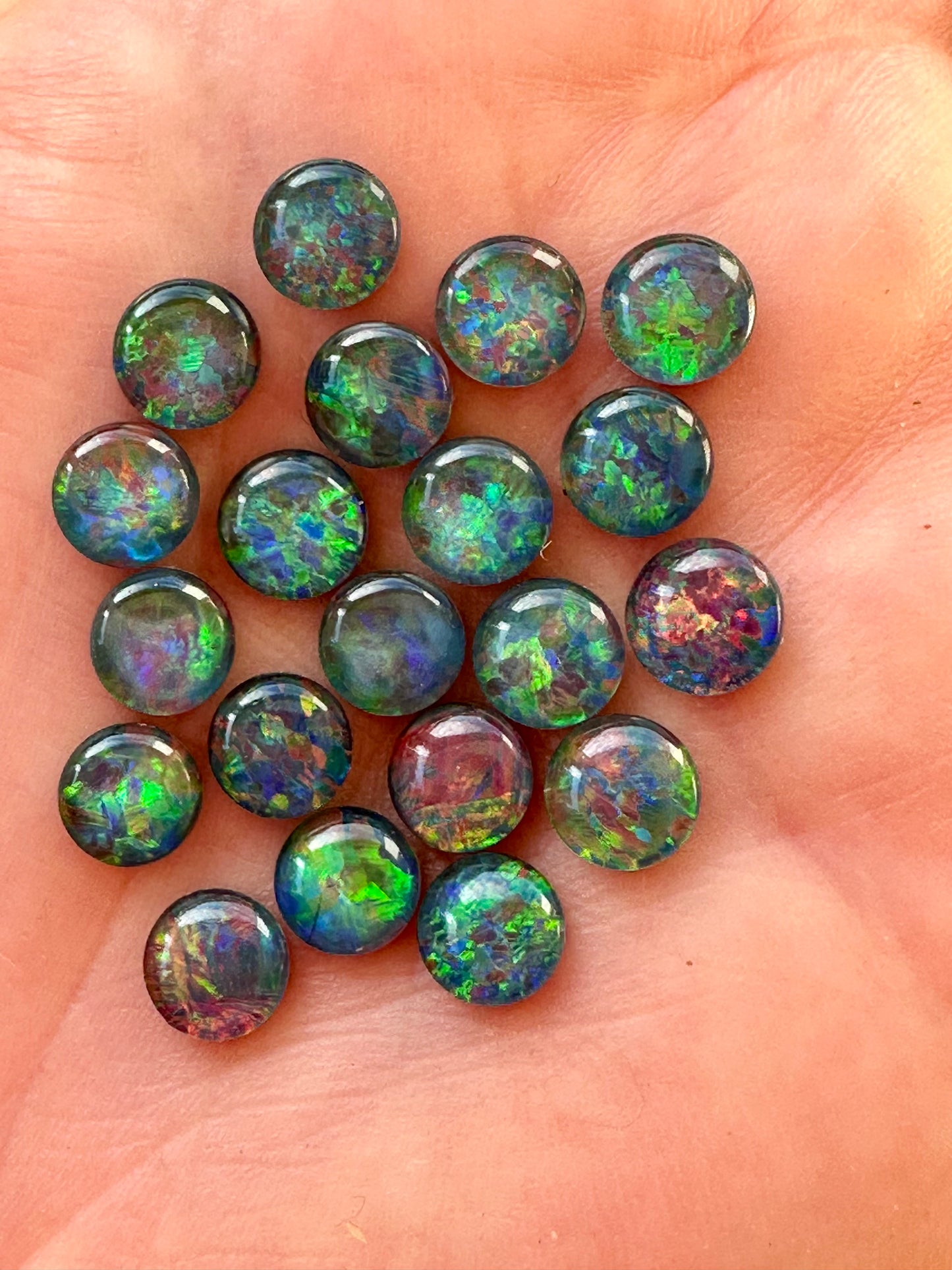 Australian Gem Grade Opal Triplets 7mm Rounds