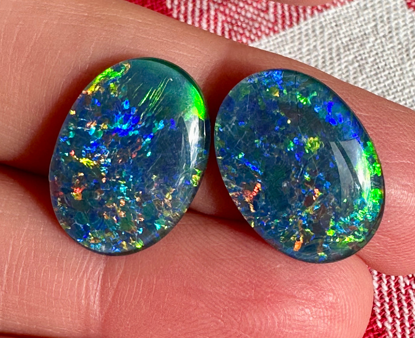 Pair Australian Opal Triplets 18x13mm - Opal Essence Wholesalers