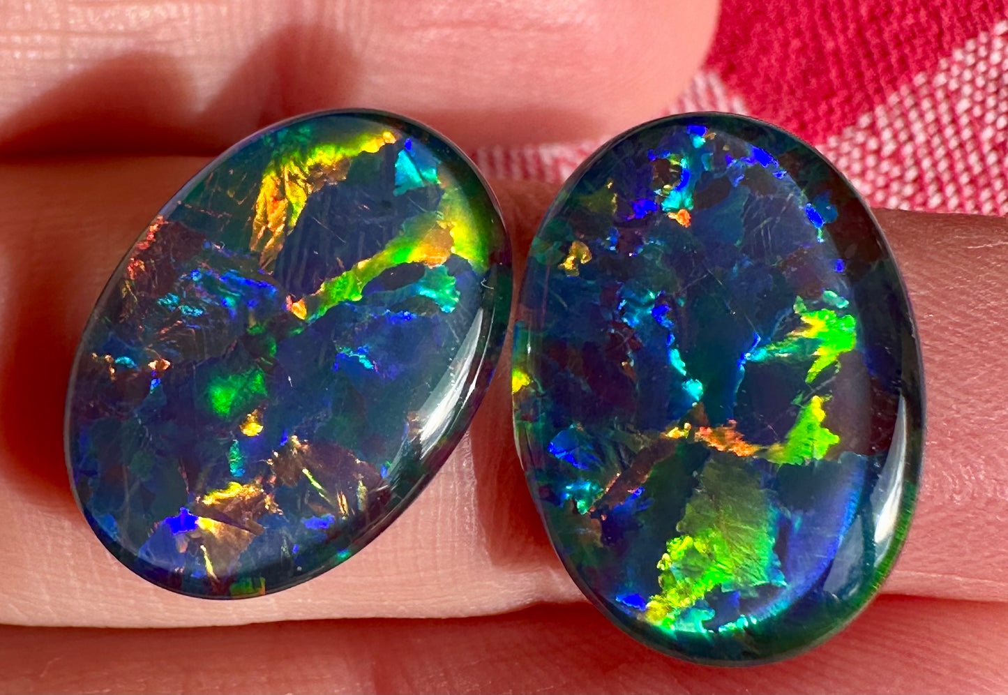 Pair Australian Opal Triplets 18x13mm