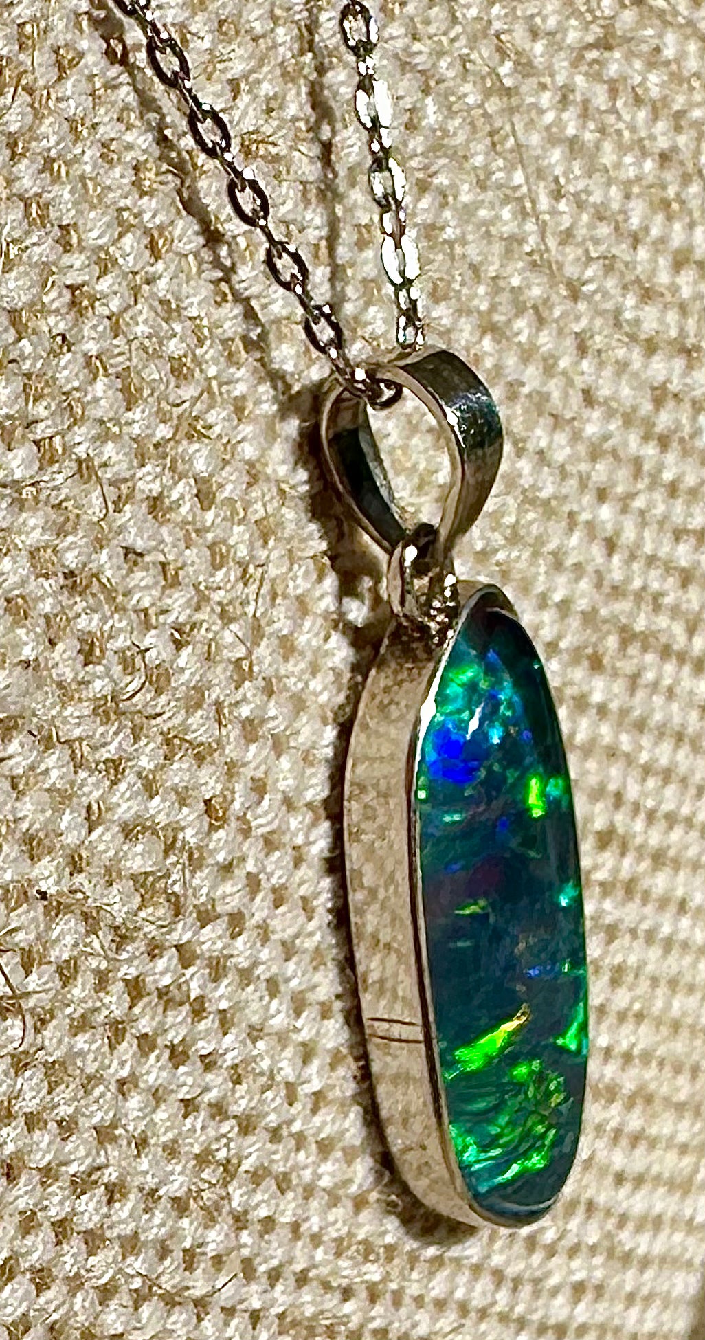 Australian Gem Opal Triplet Sterling Silver Pendant