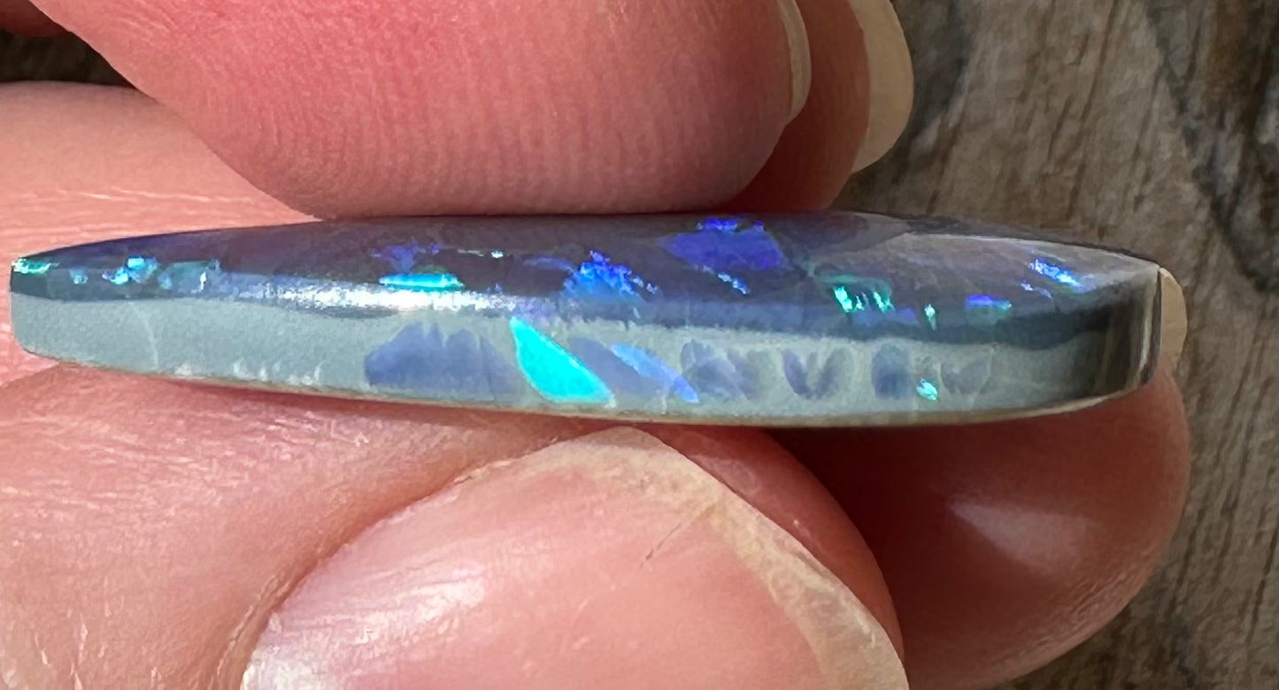 Australian Lightning Ridge Black Pear Shape Solid Opal 13.5 cts.