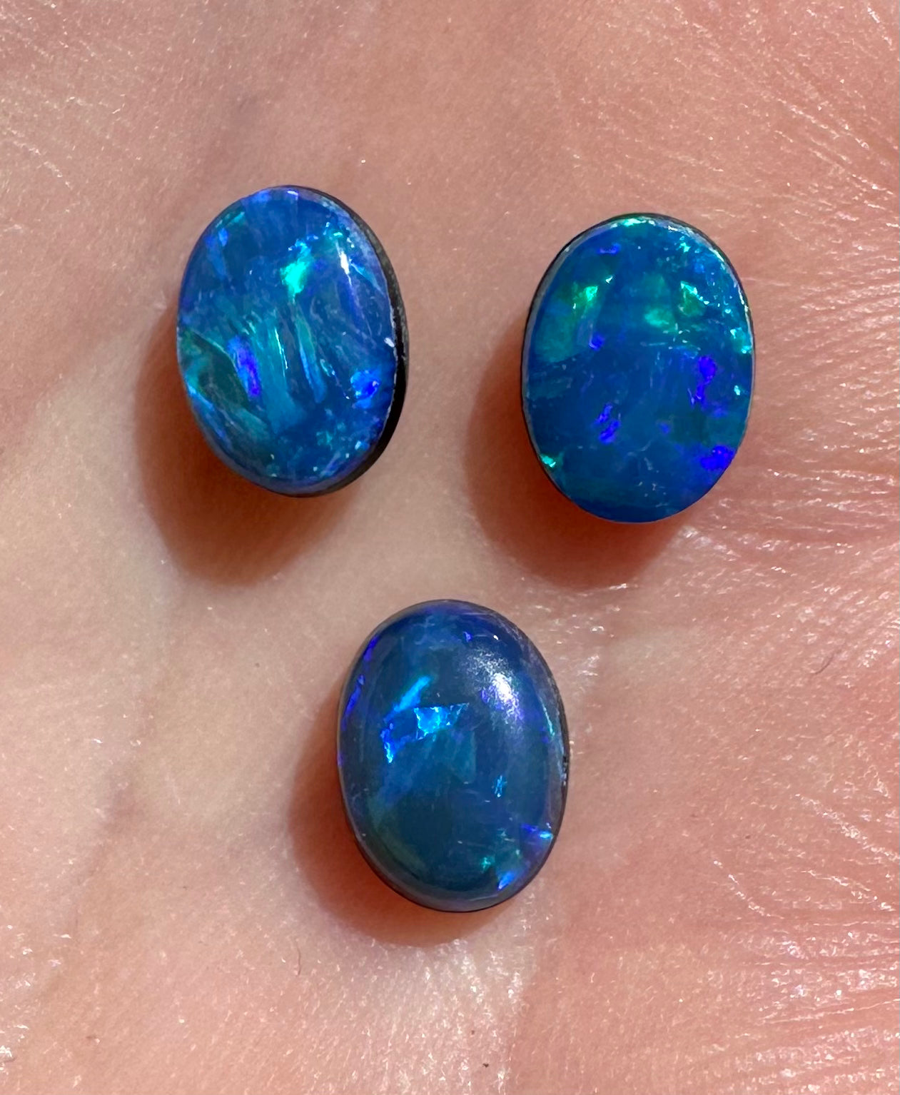Matching Set Lightning Ridge Opal Doublets 8x6mm