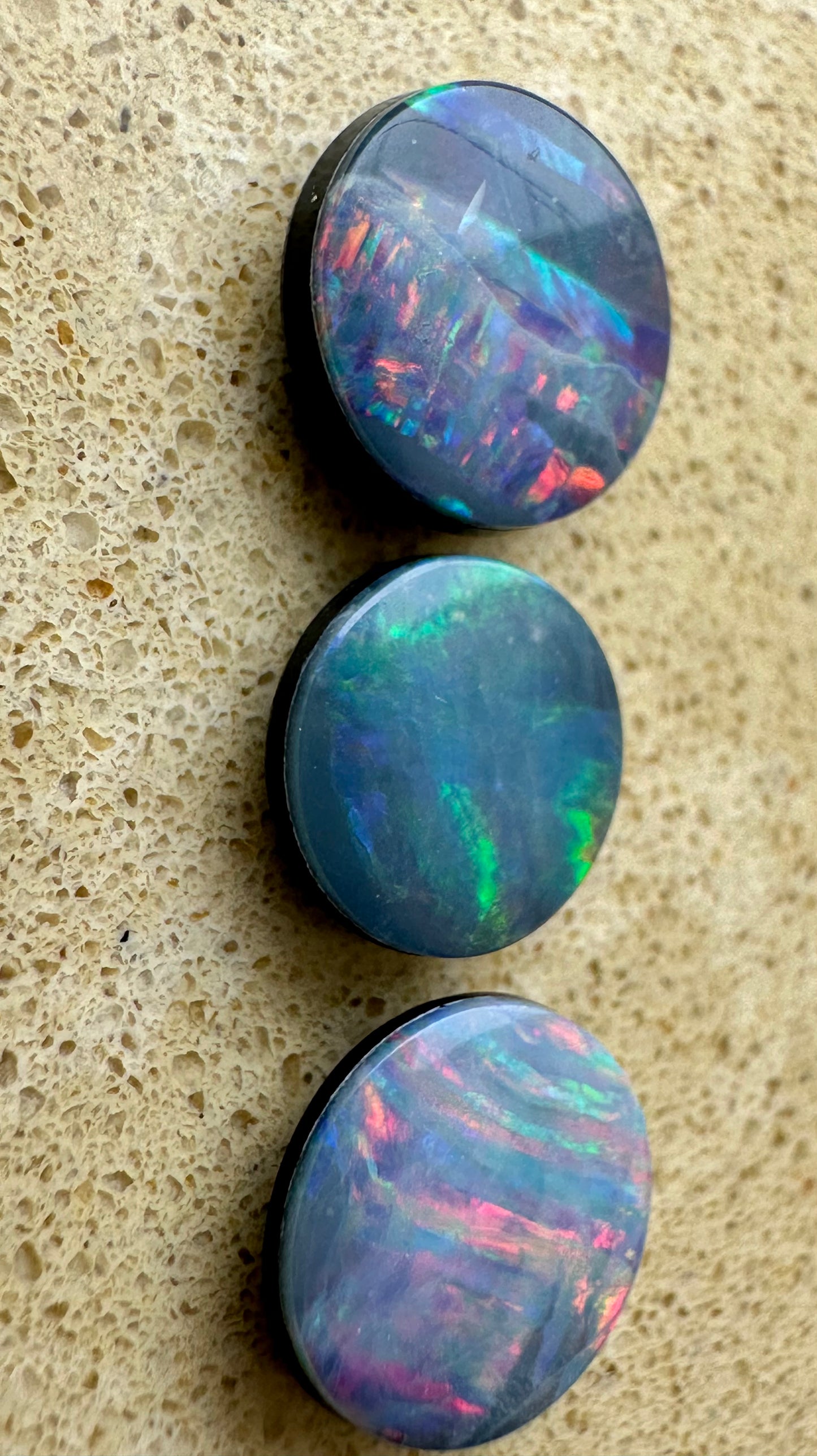 Australian Lightning Ridge Opal Doublets Matched Set