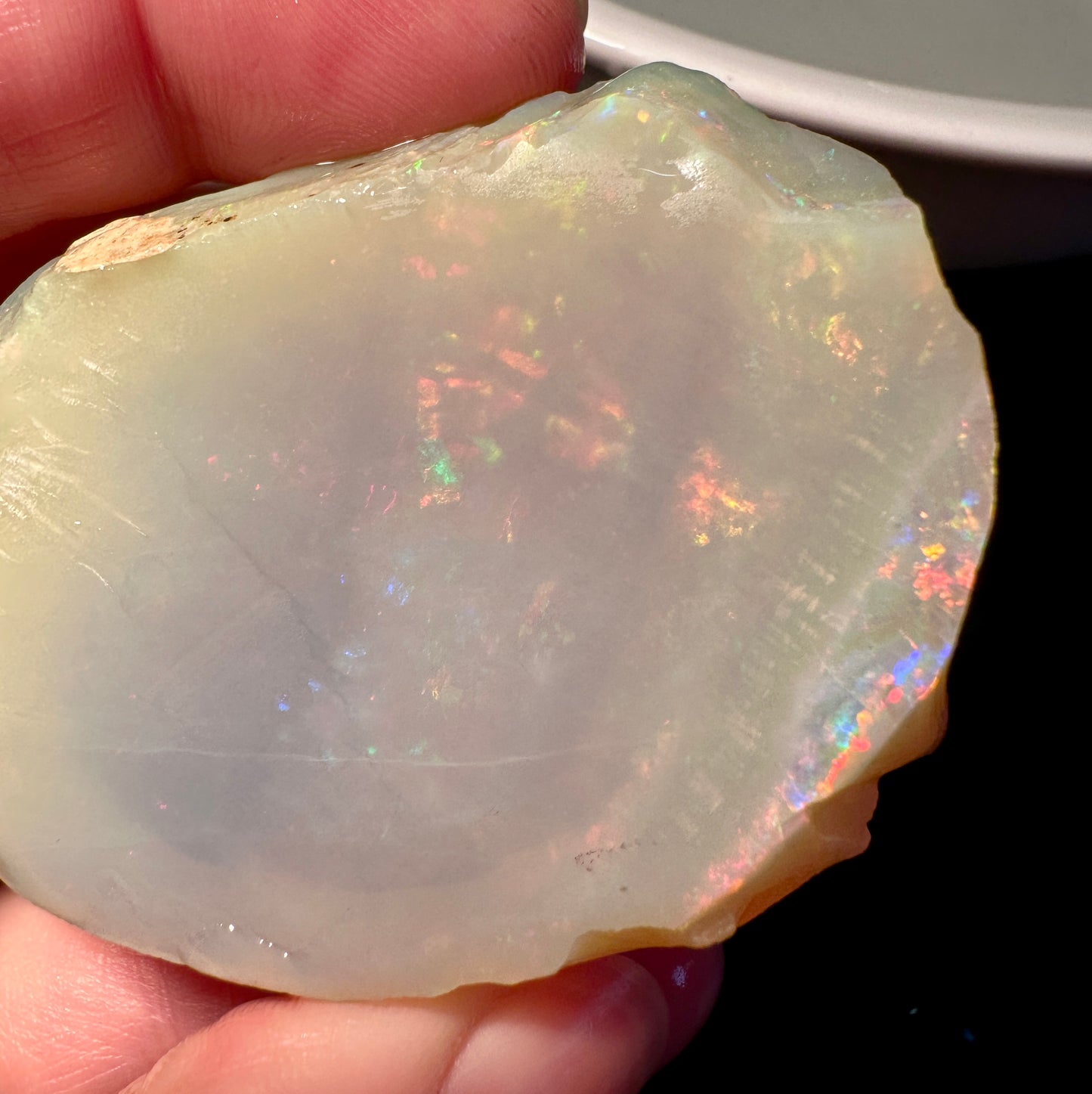 Opal Essence Australian Lambina Rough Grey Base opal multicolored Unset