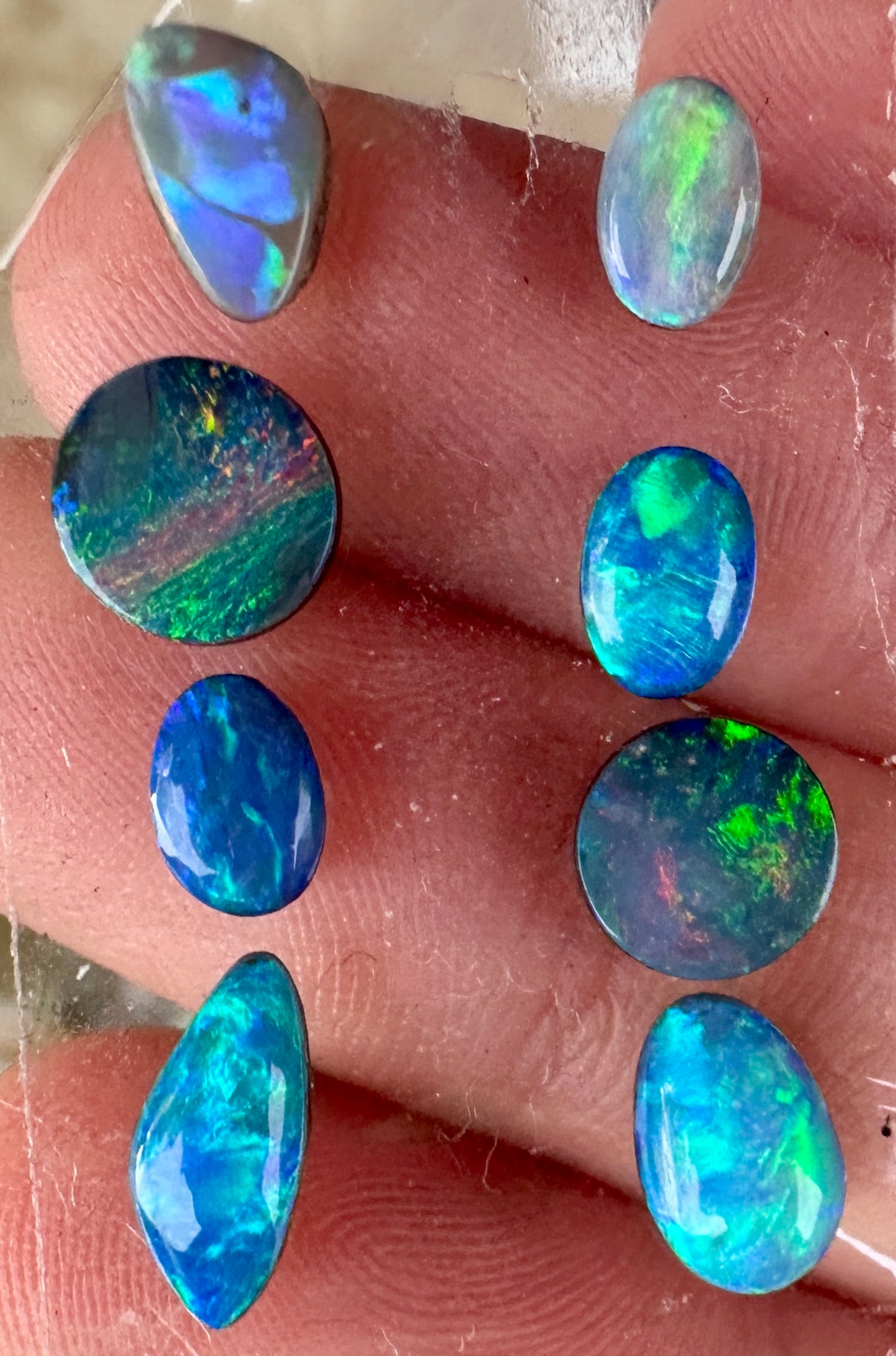 Opal Essence Opal Doublets Blue Green Matching sets