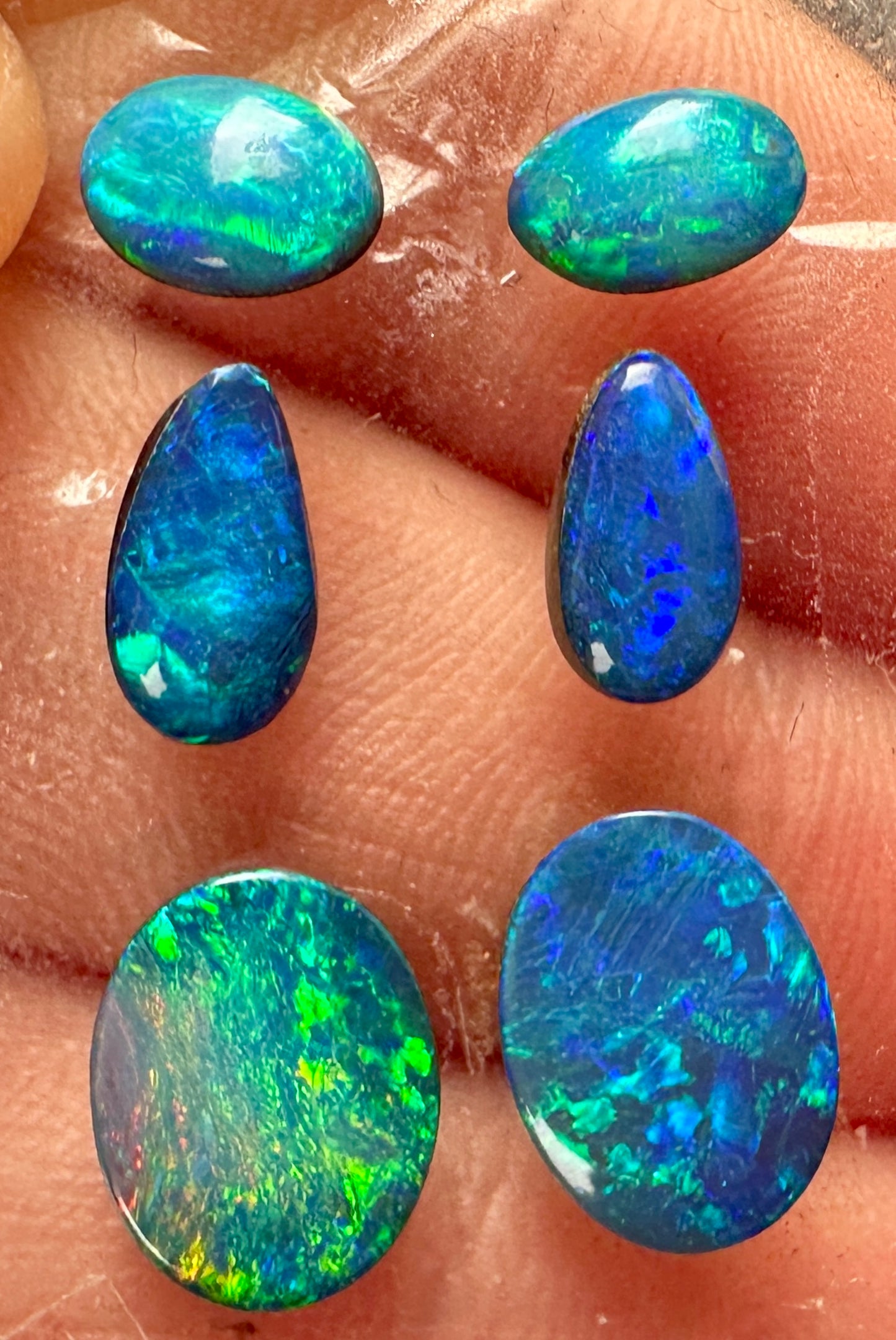 Opal Essence Opal Doublets Blue Green Matching sets