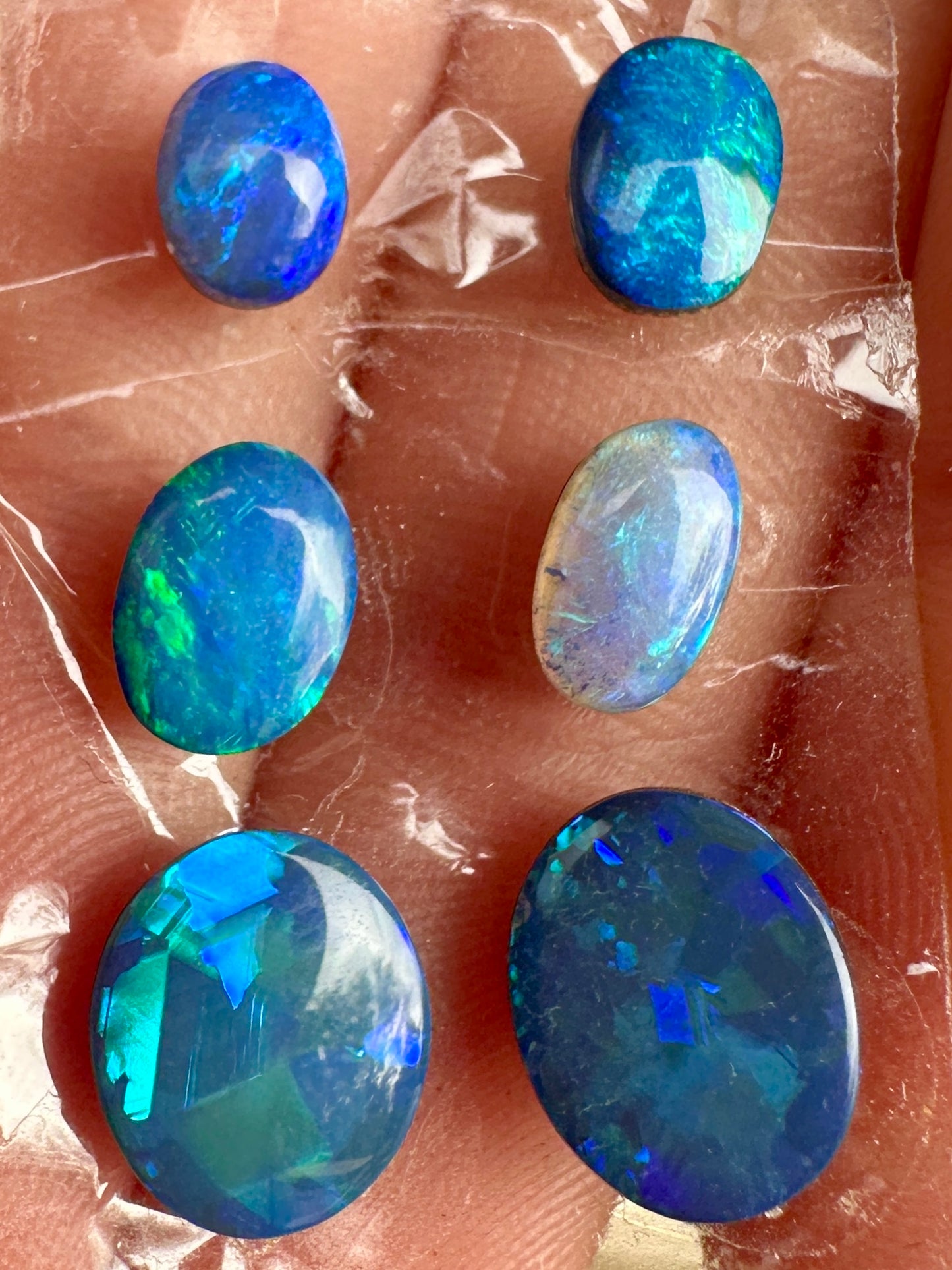 Opal Essence Opal Doublets Blue Green Matching sets