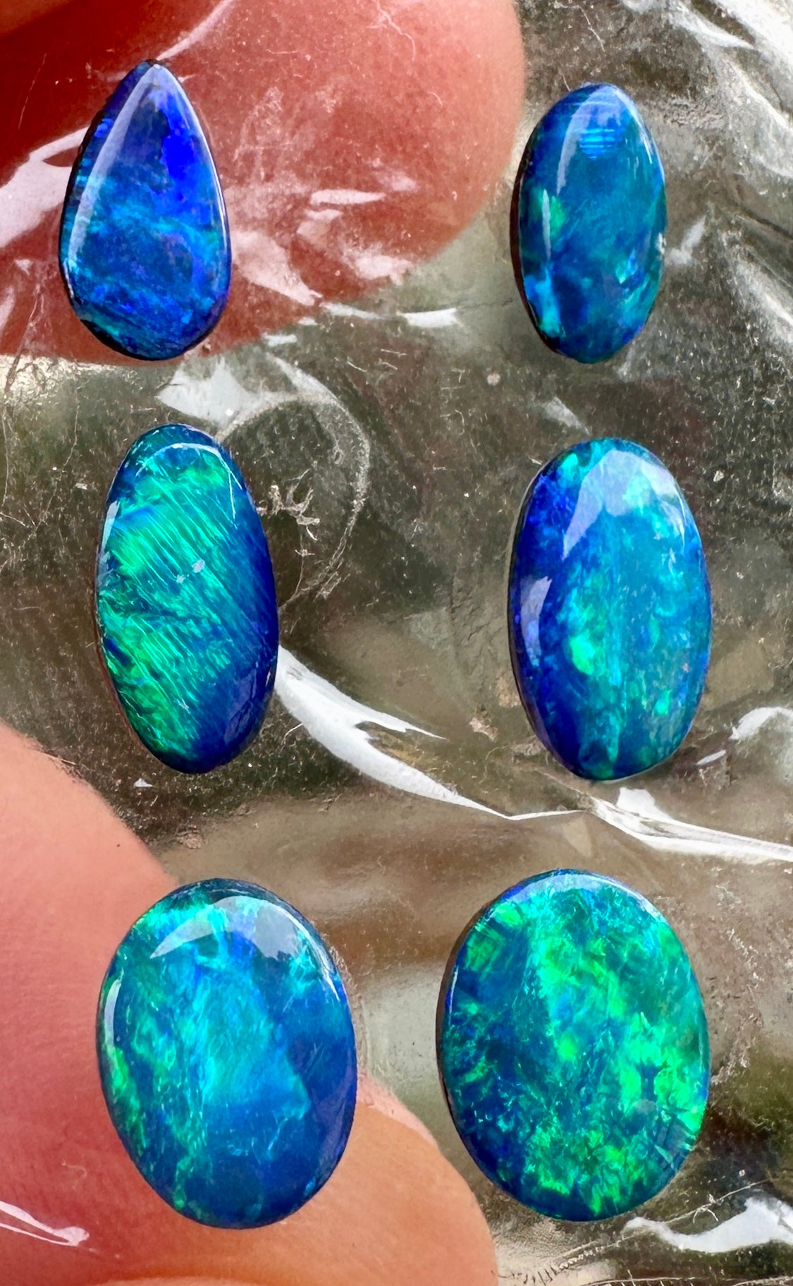 Opal Essence Opal Doublets Blue Green Matching sets