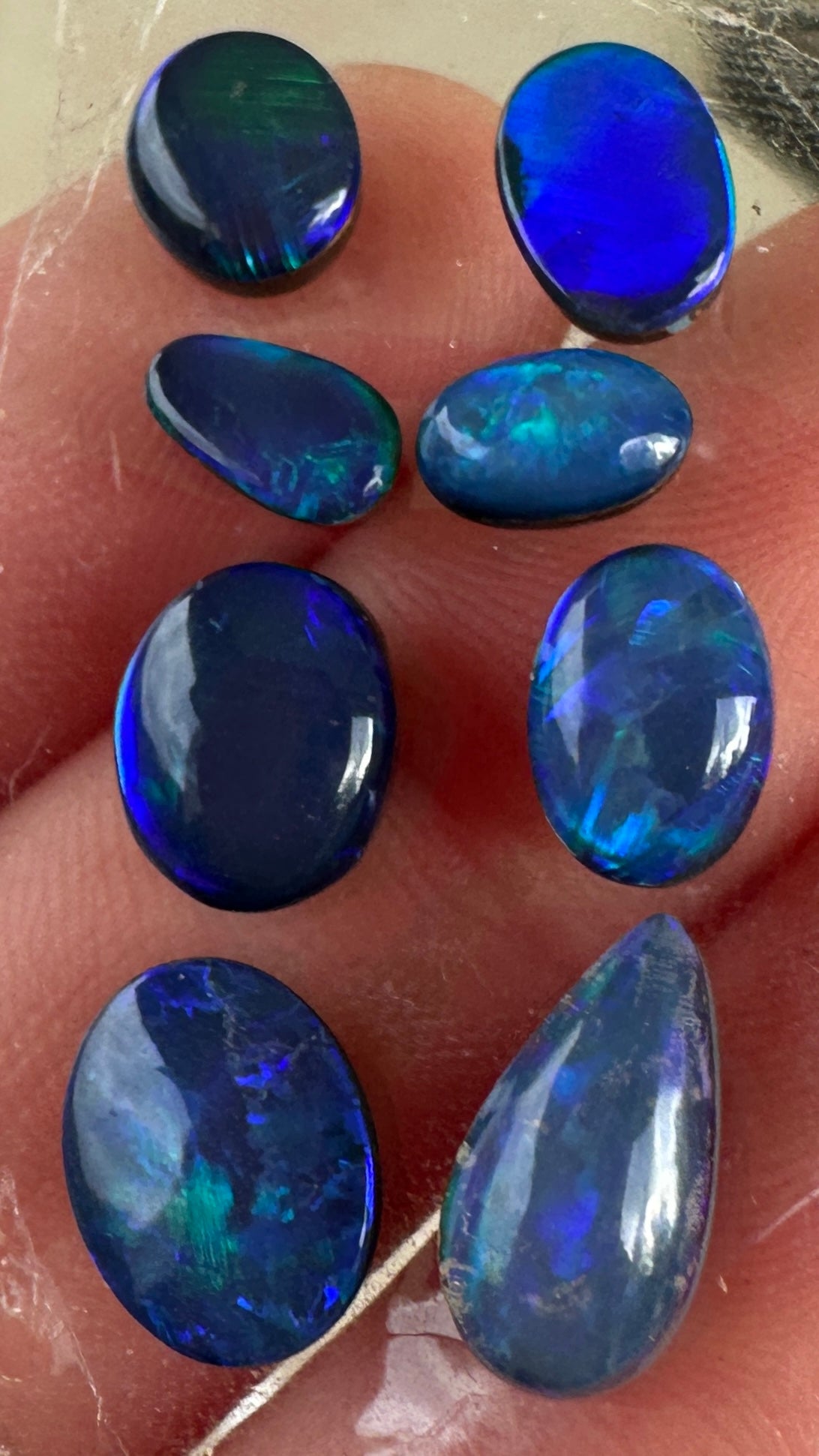 Opal Essence Opal Doublets Blue Green Matching sets