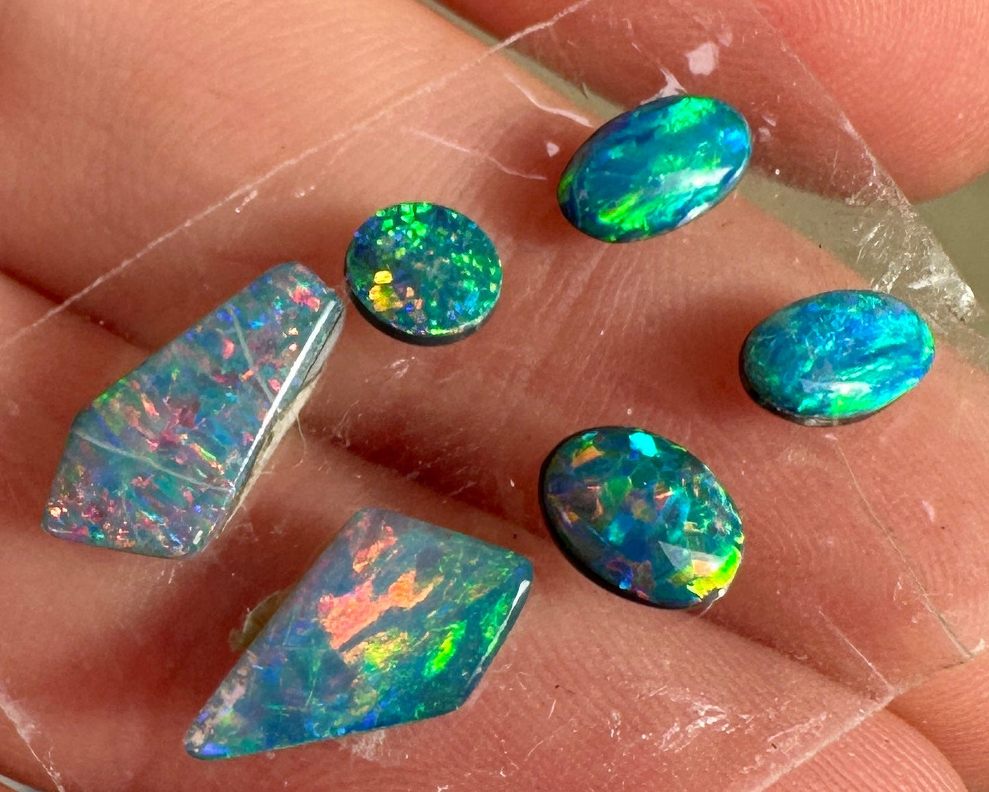 Opal Essence Opal Doublets Blue Green Matching sets