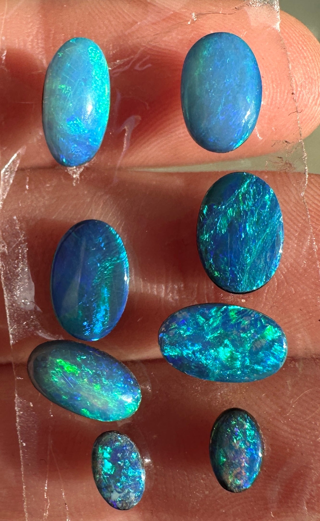 Opal Essence Opal Doublets Blue Green Matching sets
