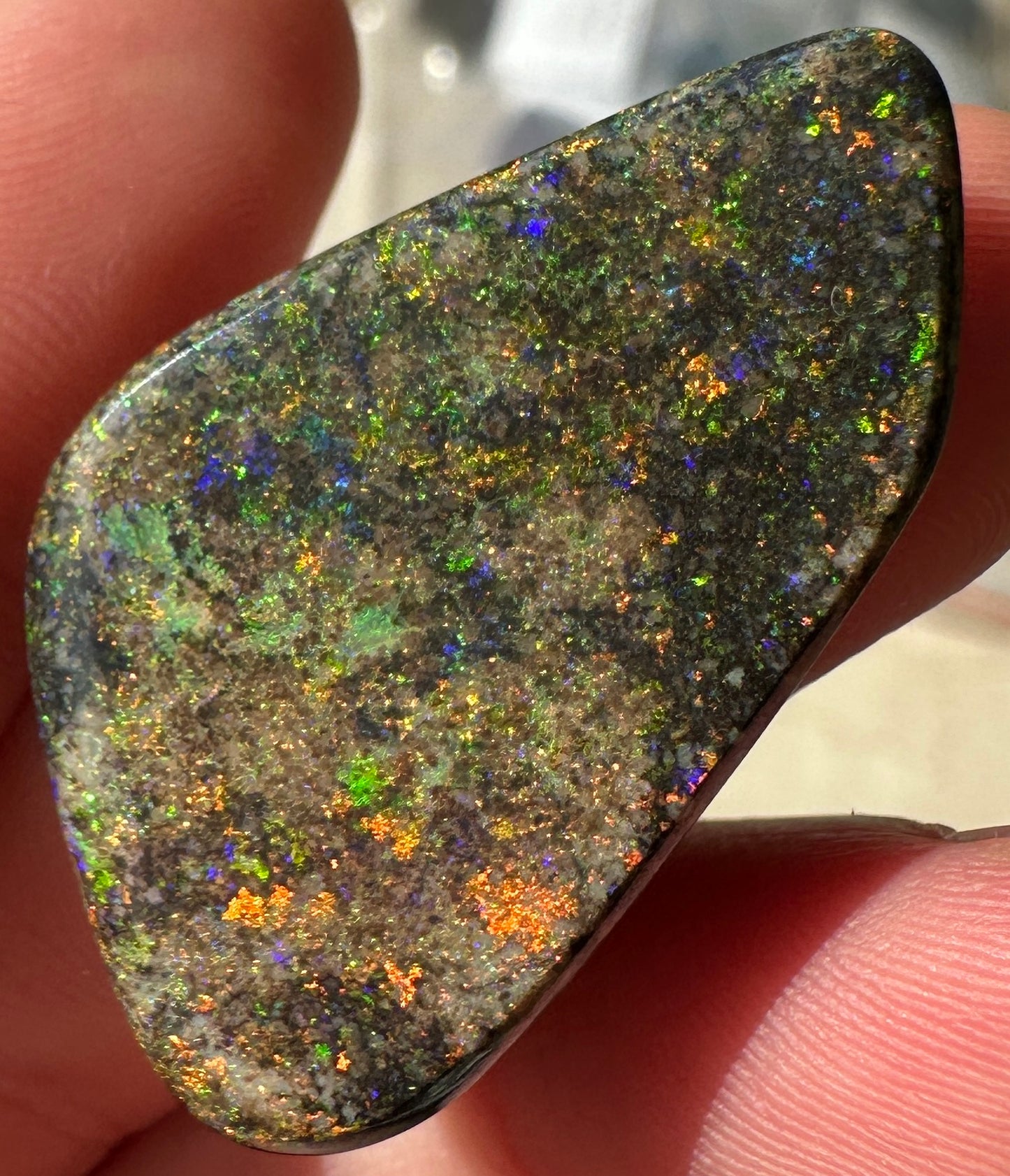 Opal Essence Treated Andamooka Matrix multicoloured Pendant