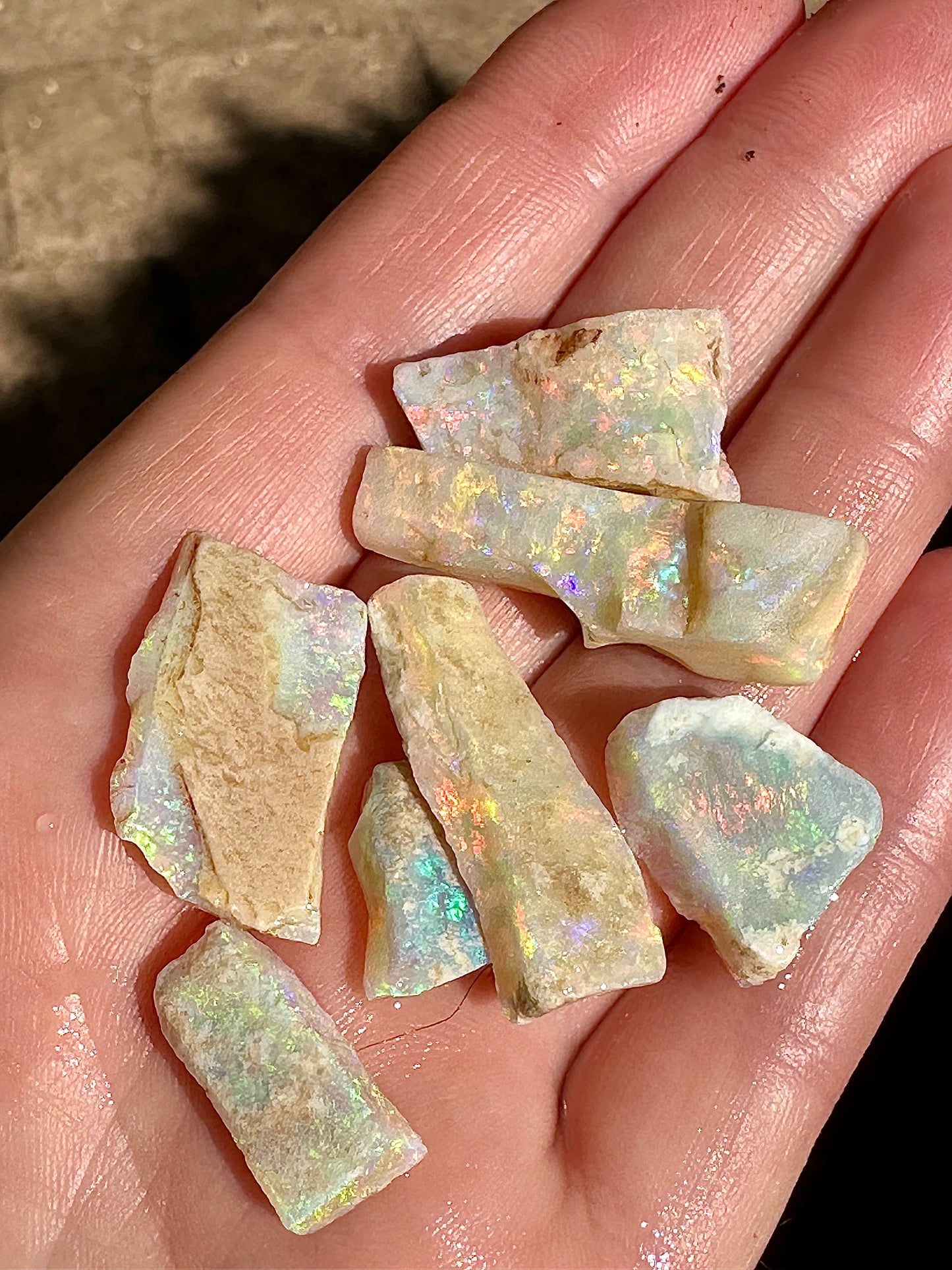 Australian super gem crystal uncut opal