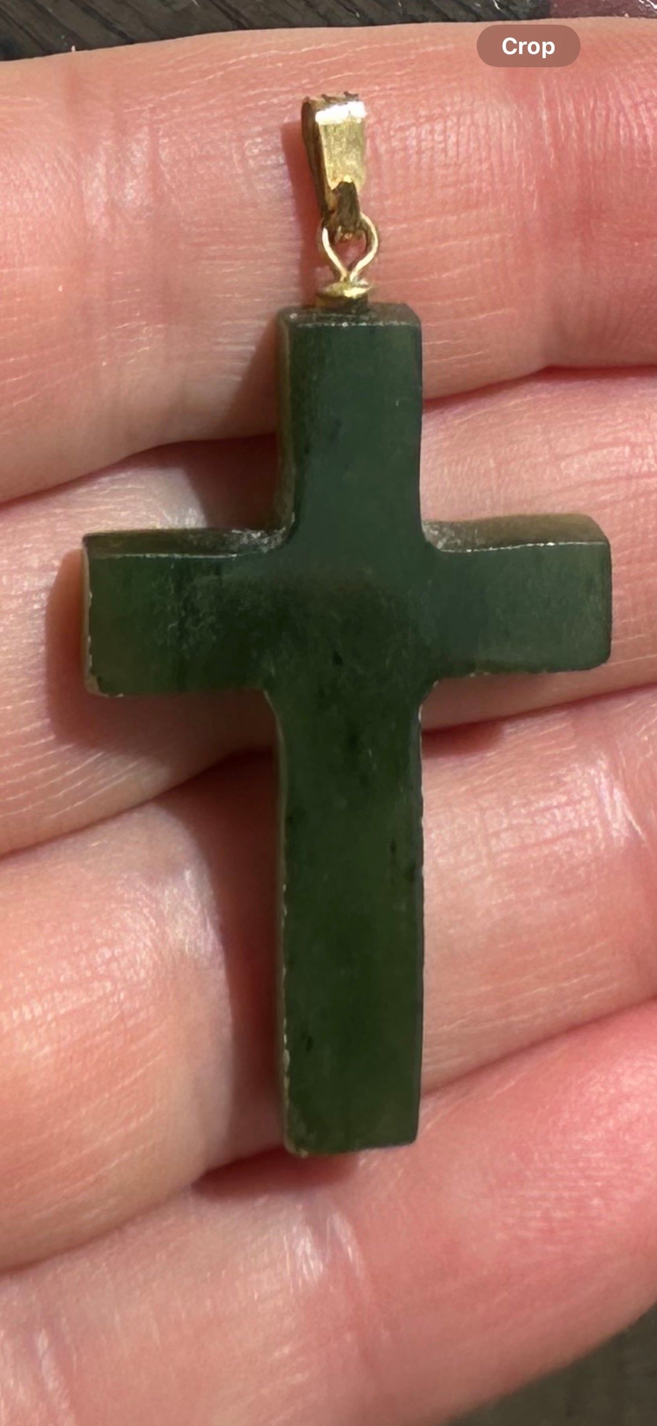 Unisex Australian Cowell green jade cross blessing charm