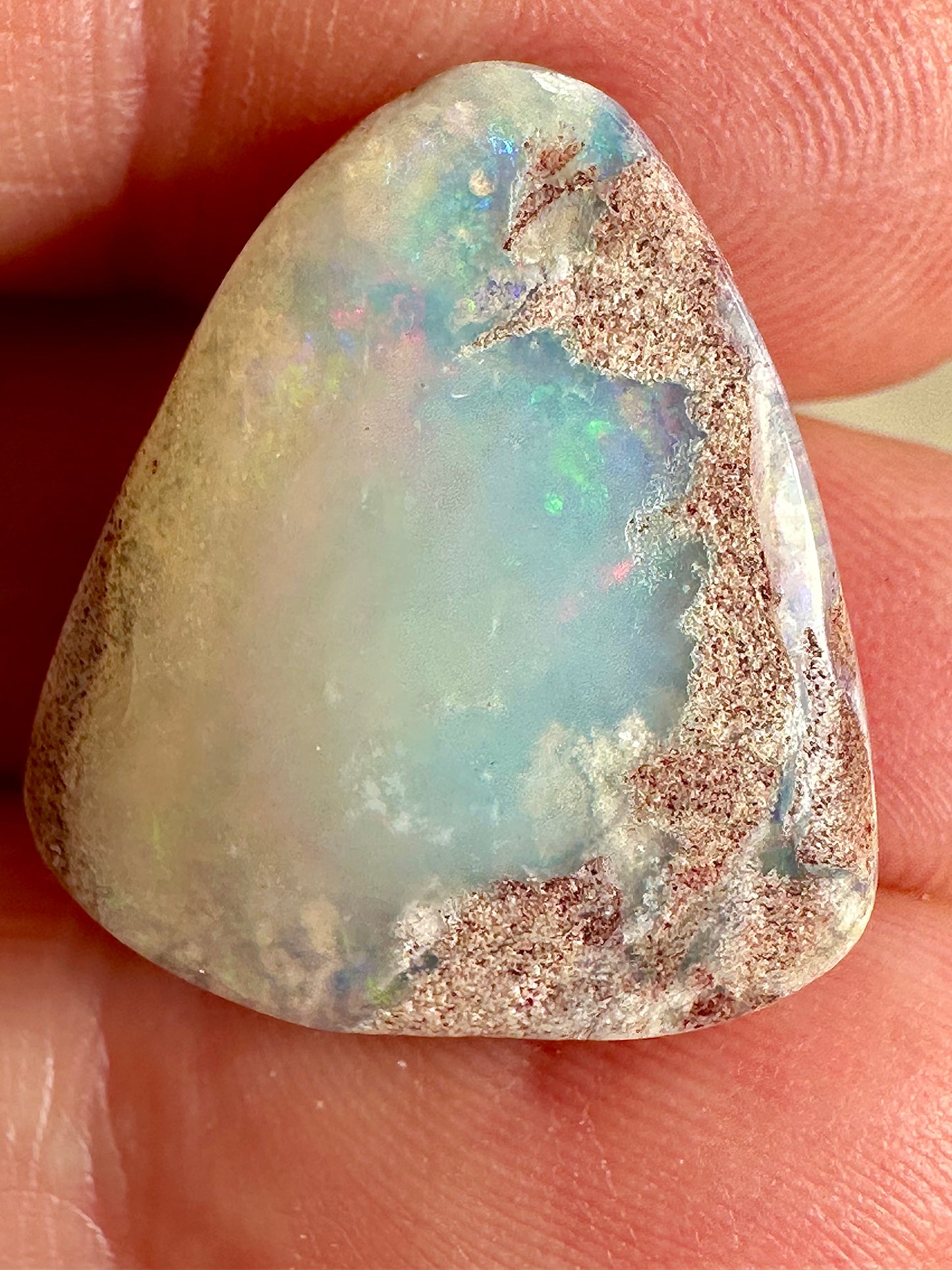 Double sided drilled cockle shell pendant 18 cts