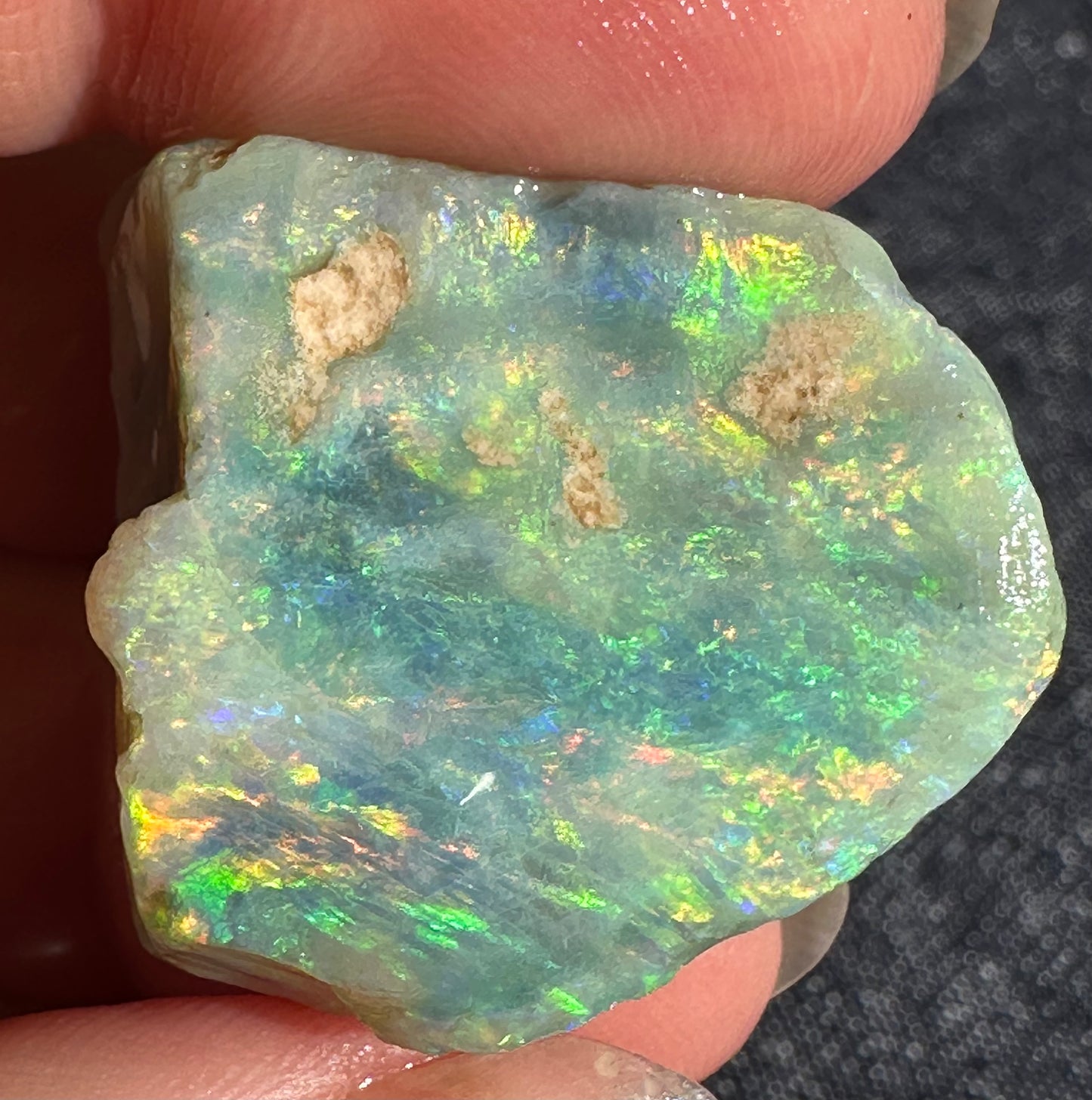 Australian black crystal rough opal 11.91 grams