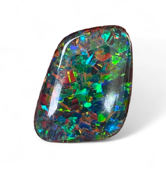 Australian gem crystal freeform opal triplet 16x12mm 8 cts