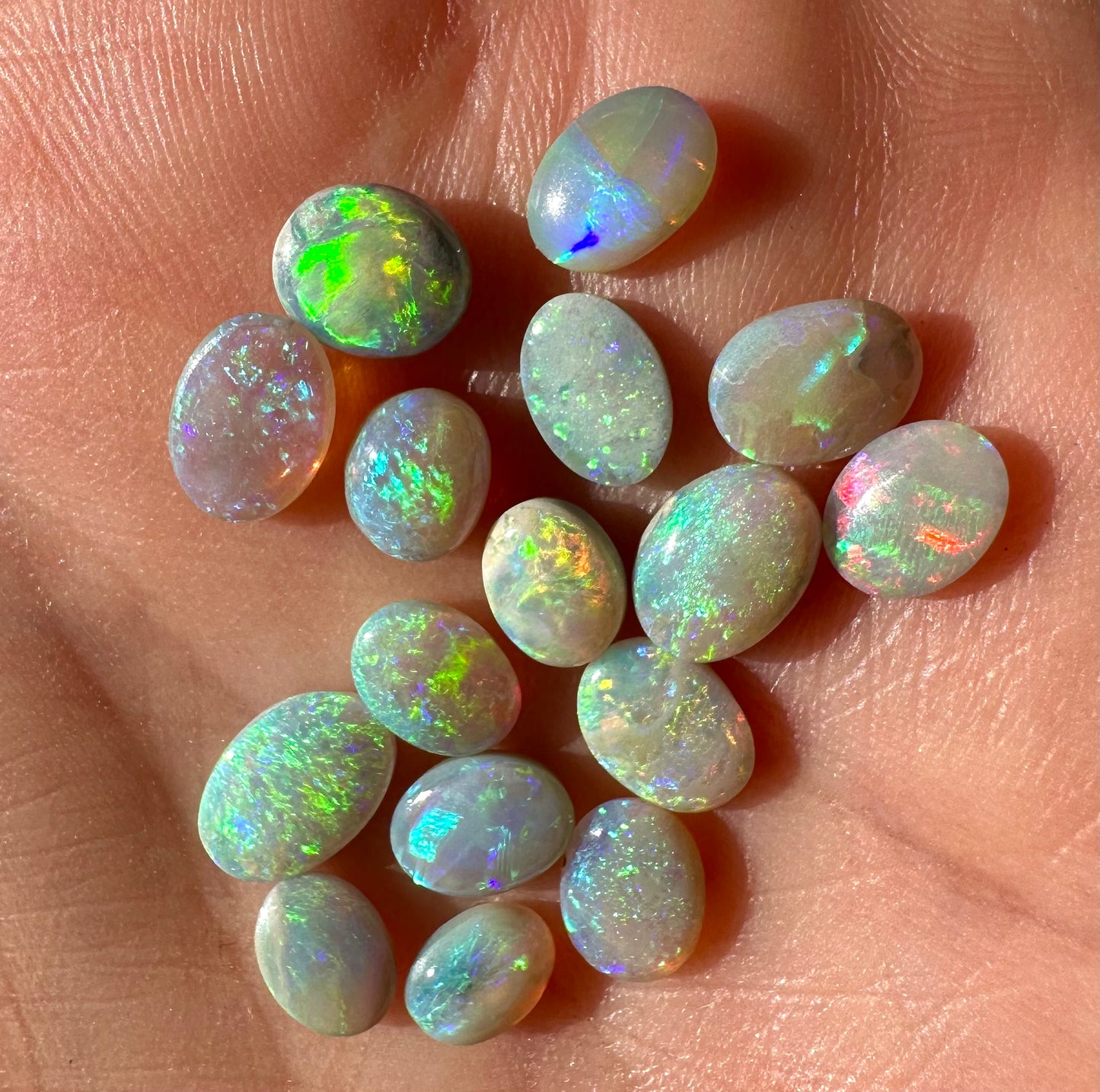 Parcel of Lightning Ridge semi dark crystal opals