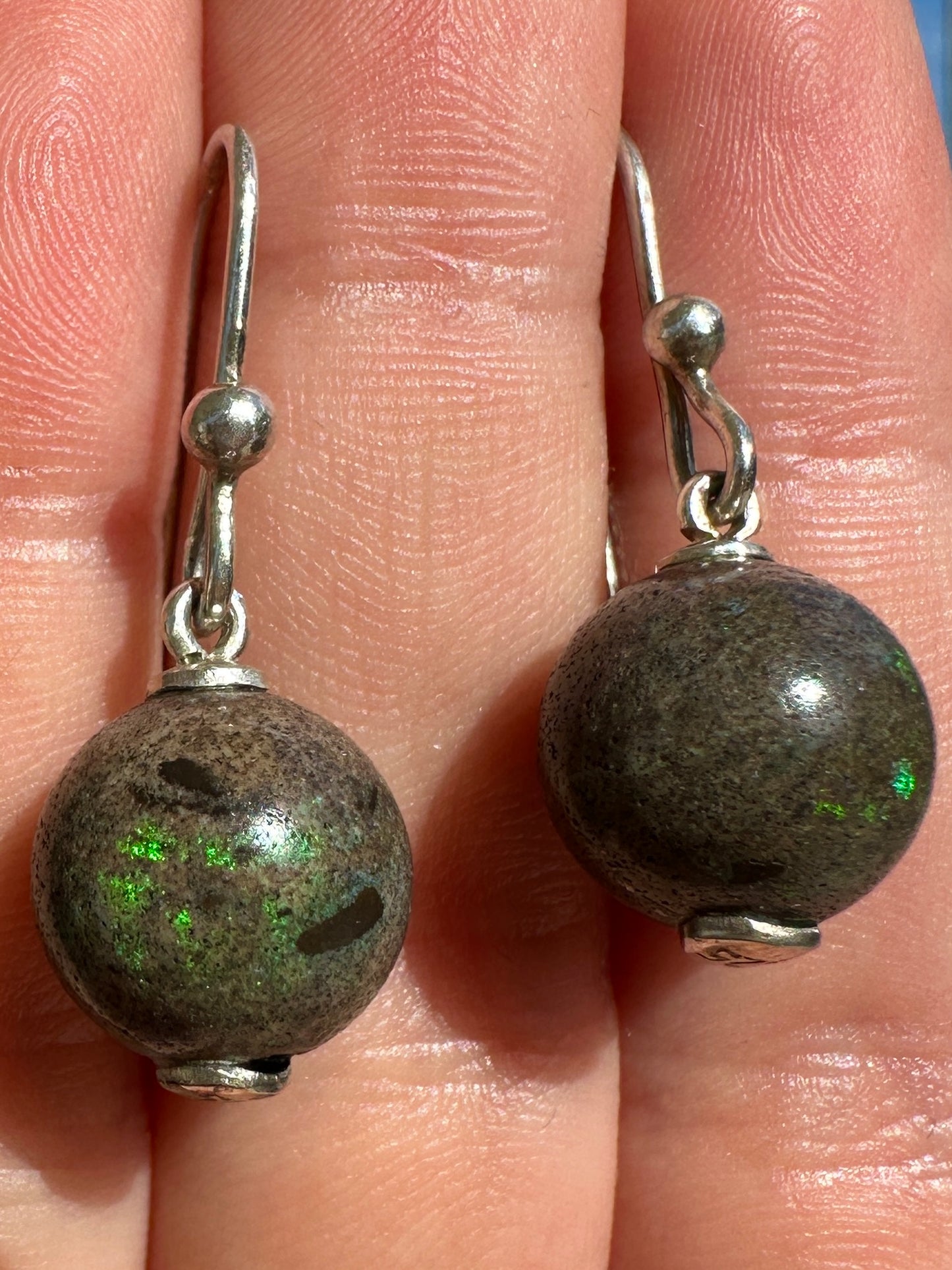 Australian andamooka matrix opal sterling silver earrings 24.50 cts