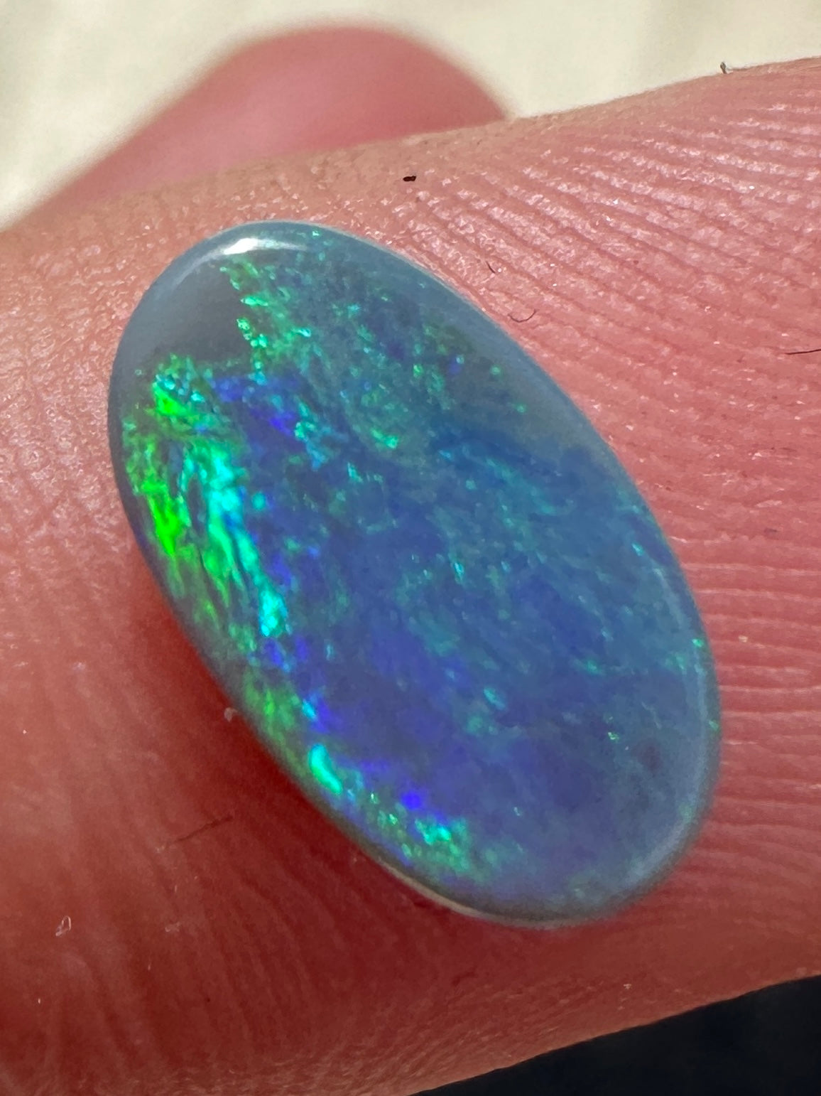 Australian lightning ridge multicolored crystal black opal unset pendant or ring 1.05 cts