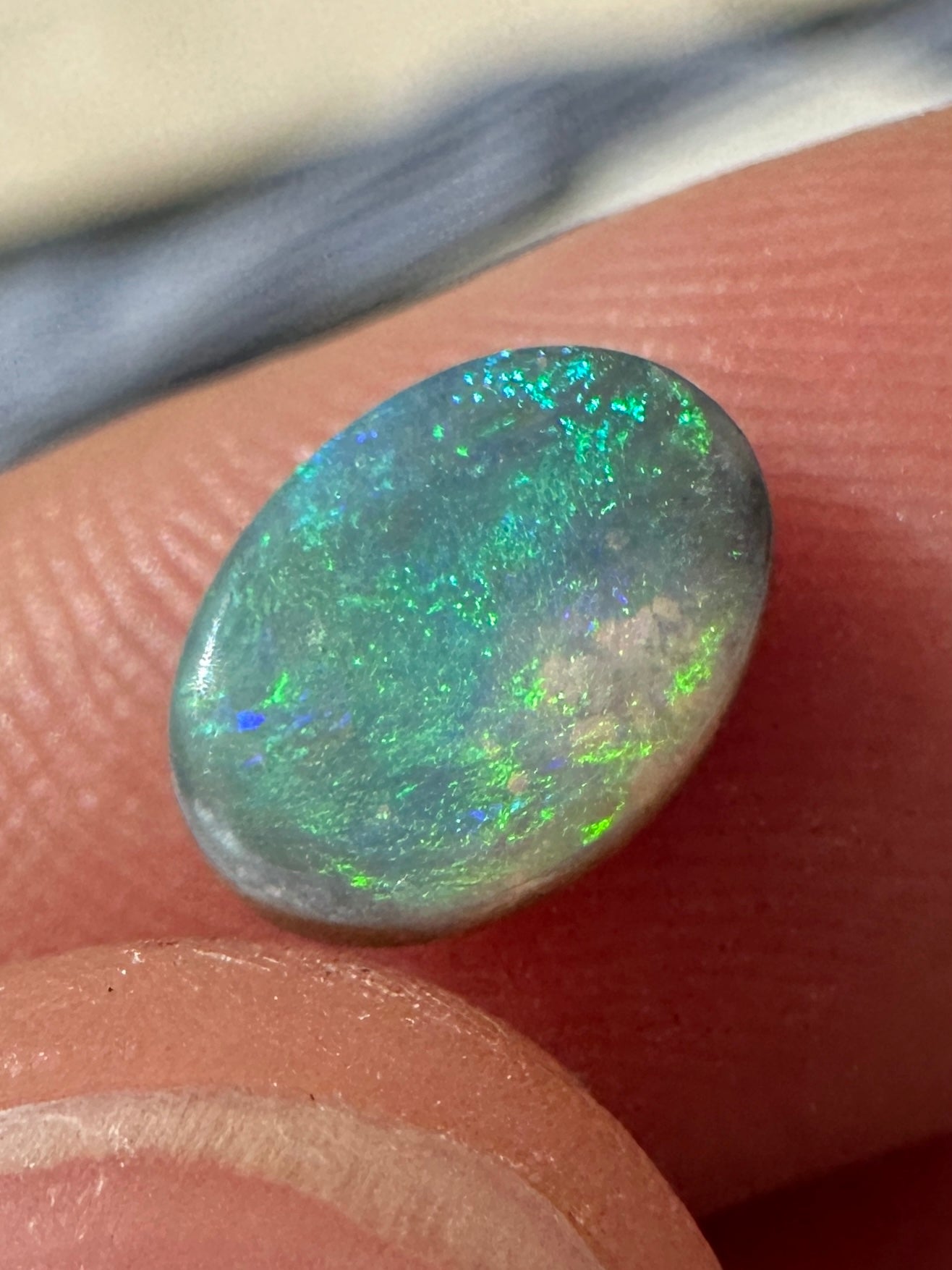Australian mintabie Black Crystal Opal multicolored unset pendant or ring 0.87 cts
