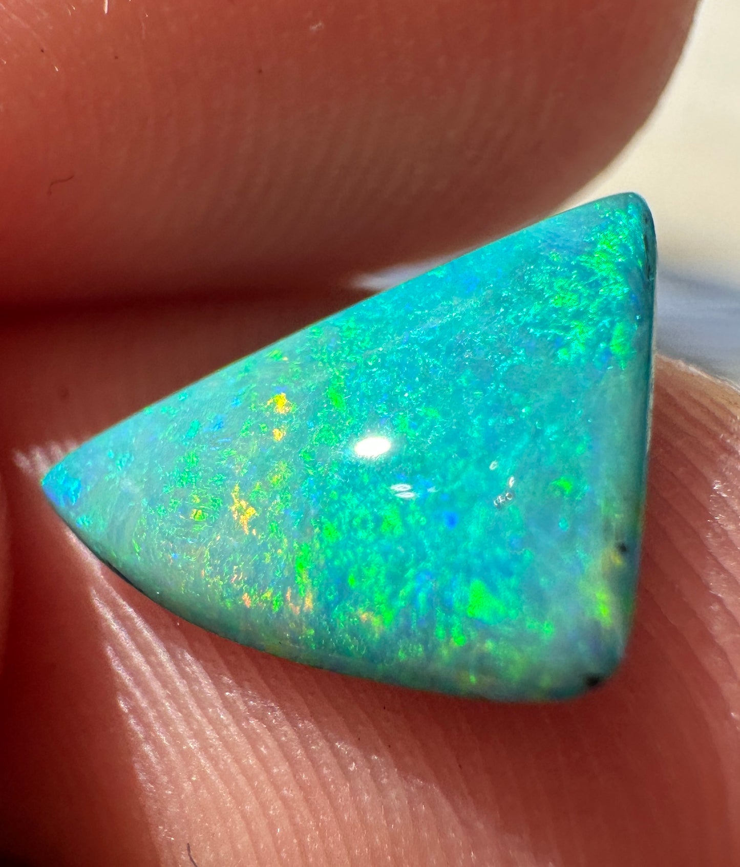 Australian lightning ridge doublet Opal multicolored unset pendant ring 0.91 cts