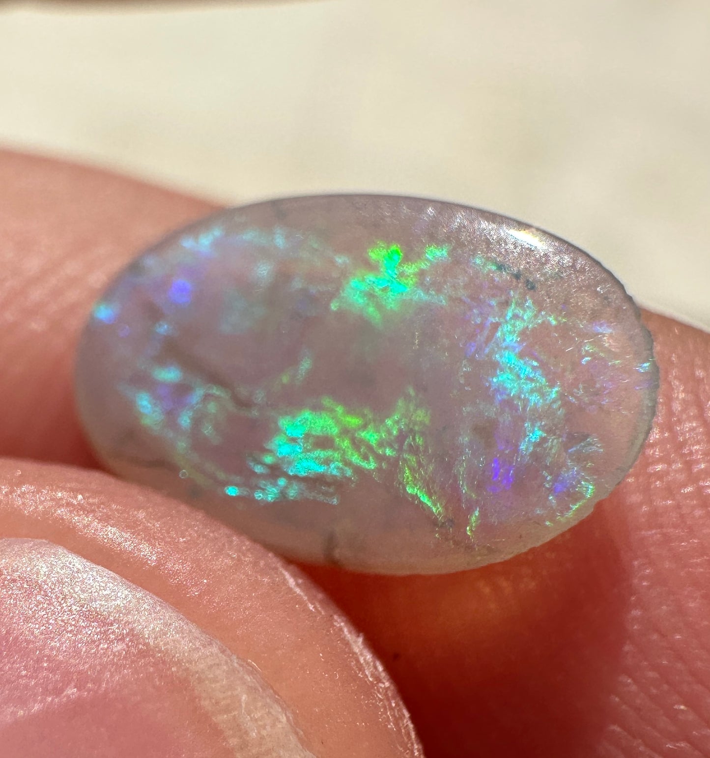 Australian lightning ridge Crystal Opal multicolored unset pendant or ring 0.78 cts