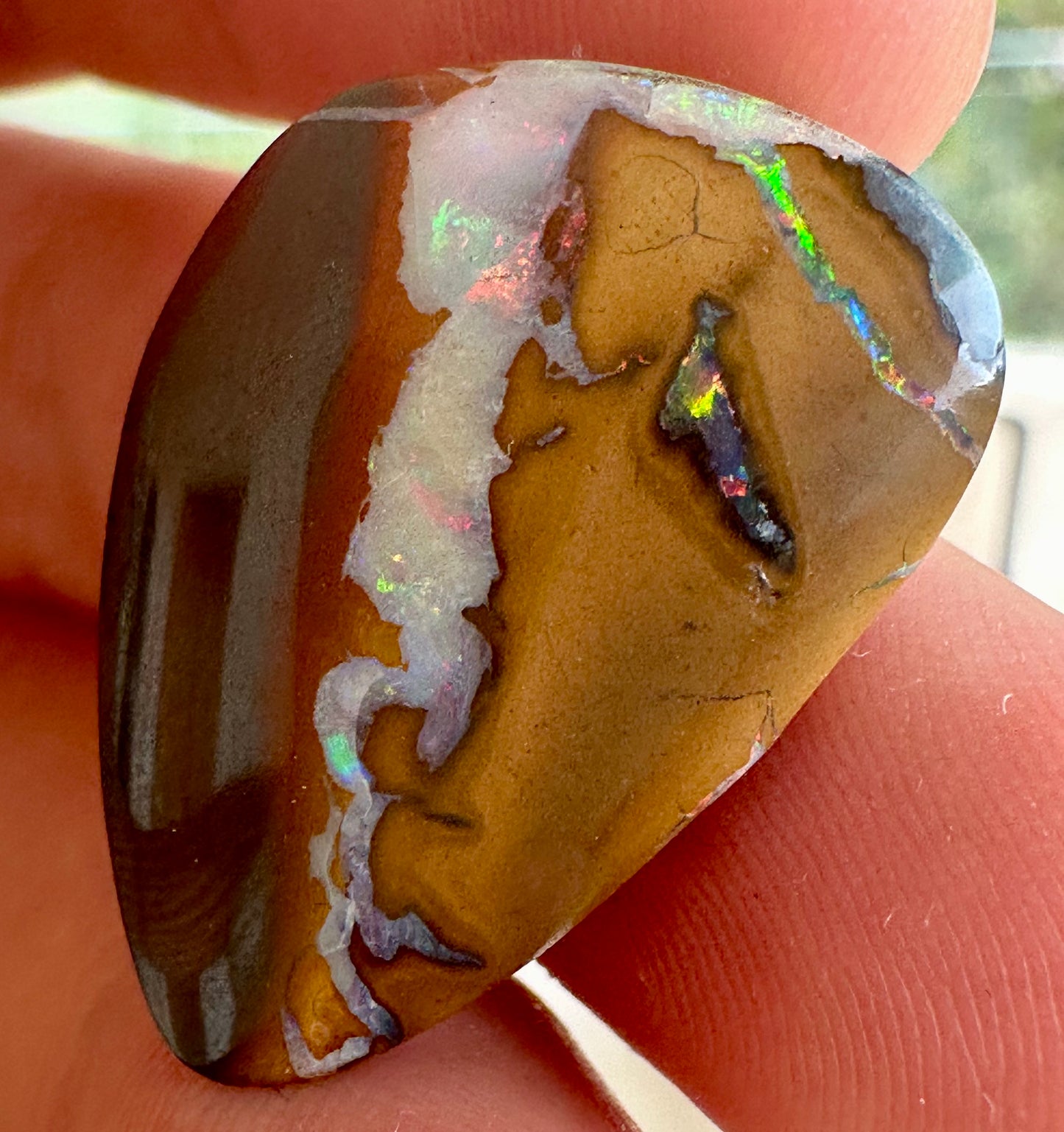 Opal Australian Queensland boulder unset pendant or ring multicolored opal 13cts