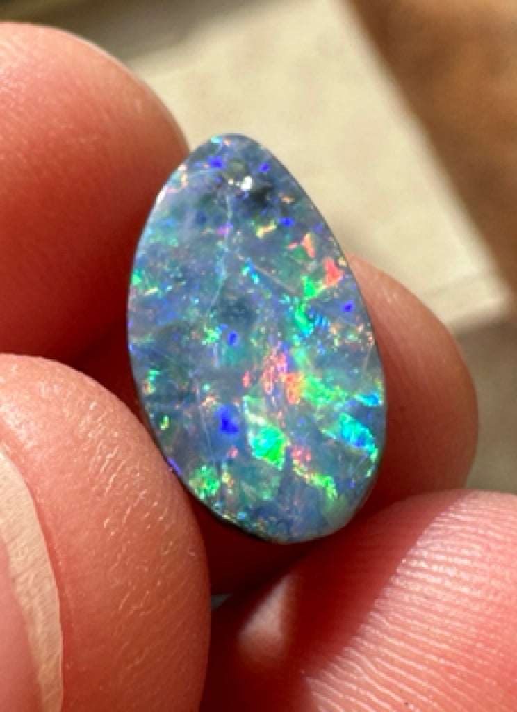 Australian Queensland Boulder multicolored unset pendant or ring opal 3.03 ct