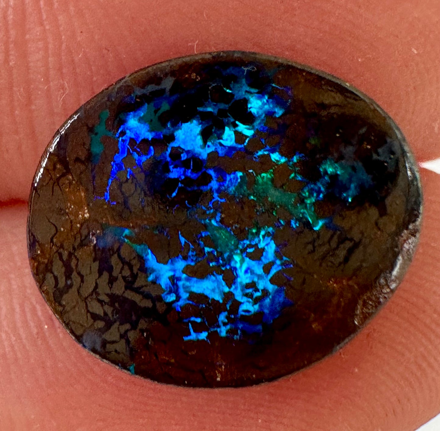 Opal Australian Queensland boulder unset pendant or ring multicolored opal 7cts