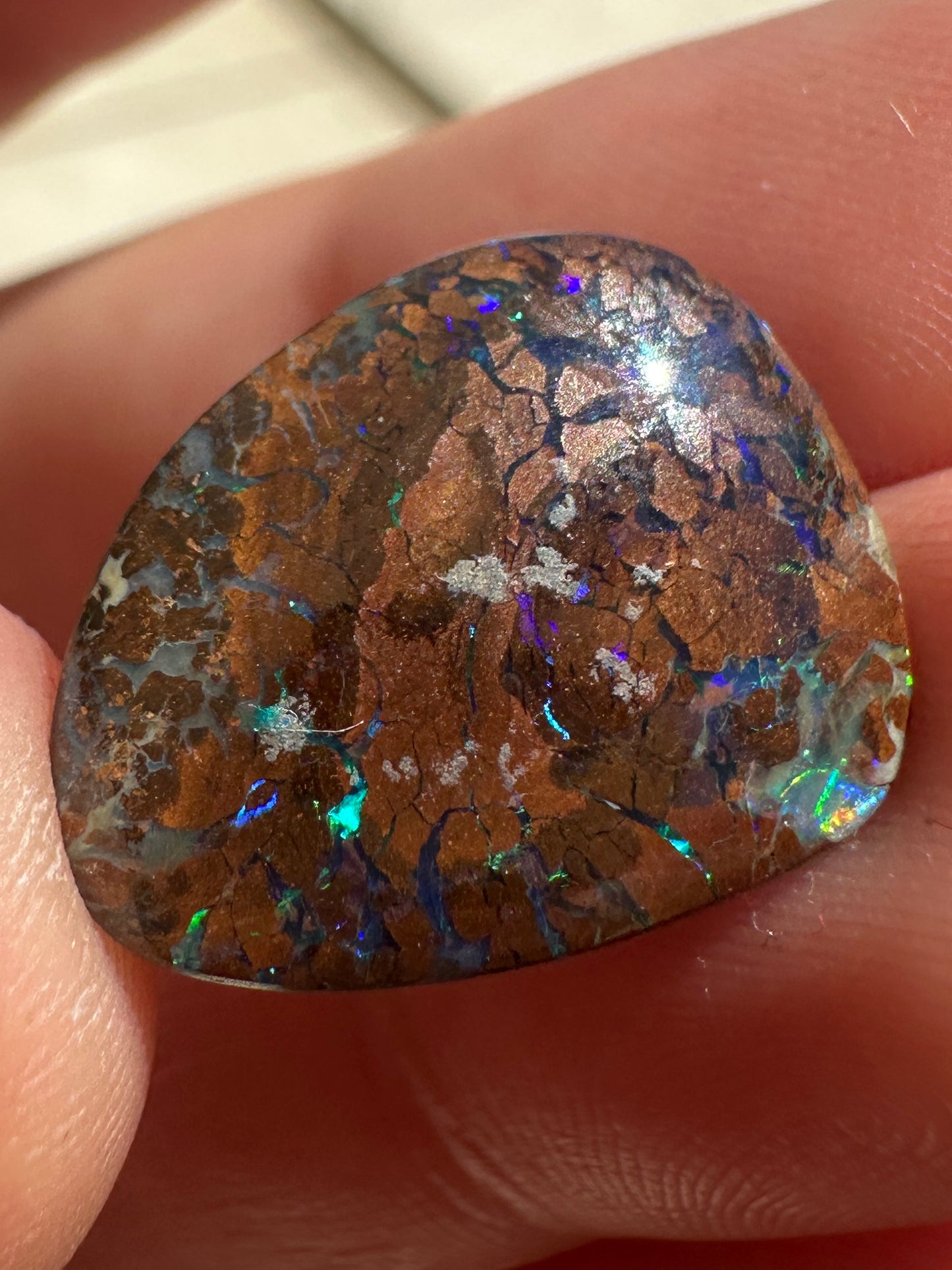 Australian Queensland Boulder multicolored unset pendant Opal 8.42 cts