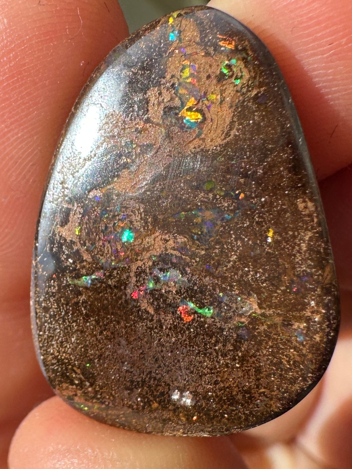 Opal Essence Queensland Boulder opal cut stone pendant or ring 25.295 cts