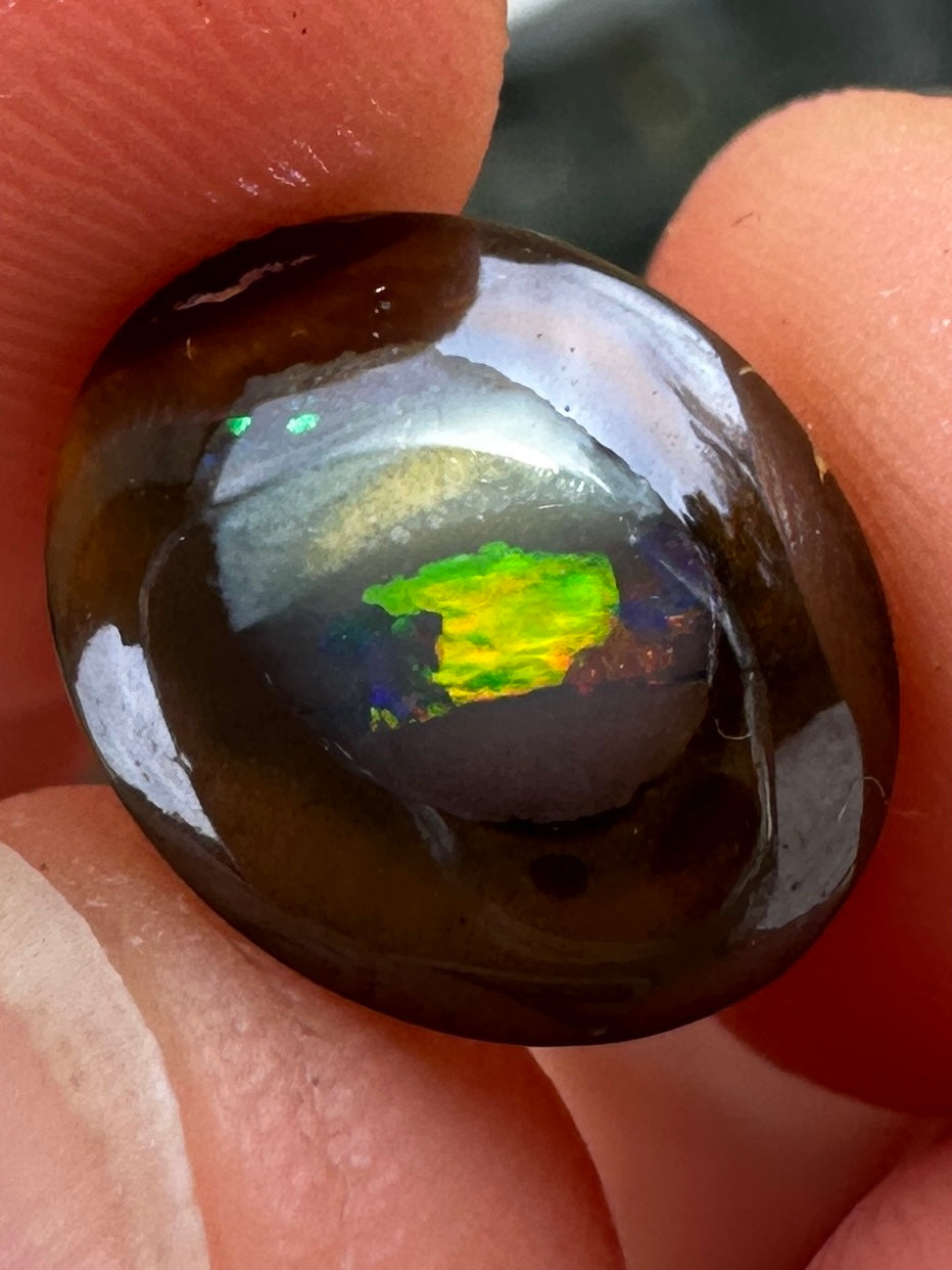 Opal Essence Queensland Boulder opal cut stone pendant or ring 3.45 cts