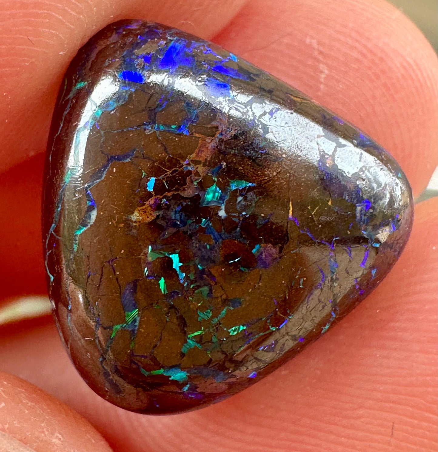 Opal Australian Queensland boulder unset pendant or ring multicolored opal 9.3cts