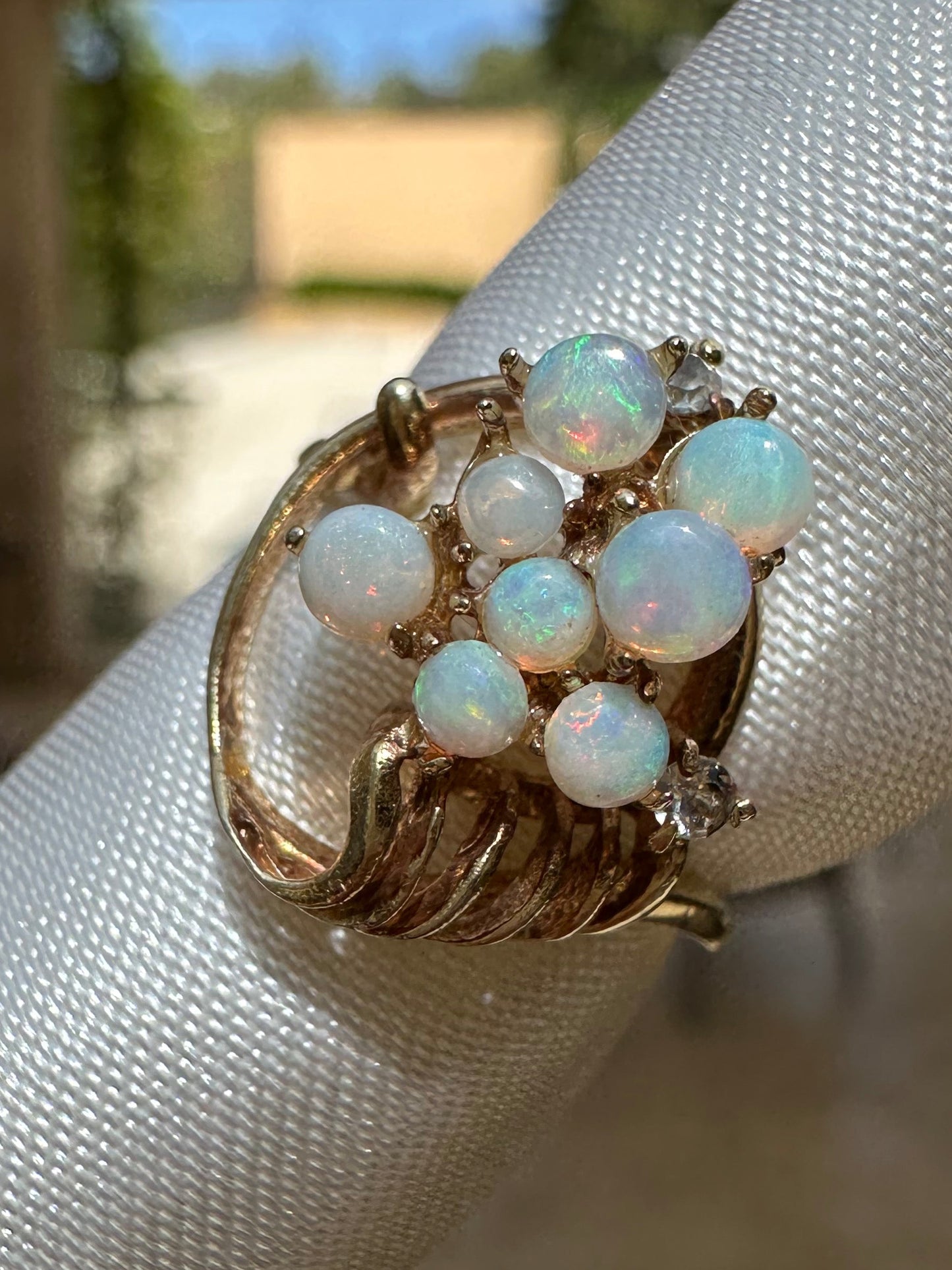 Australian opal ring Gold Plated size 5.75