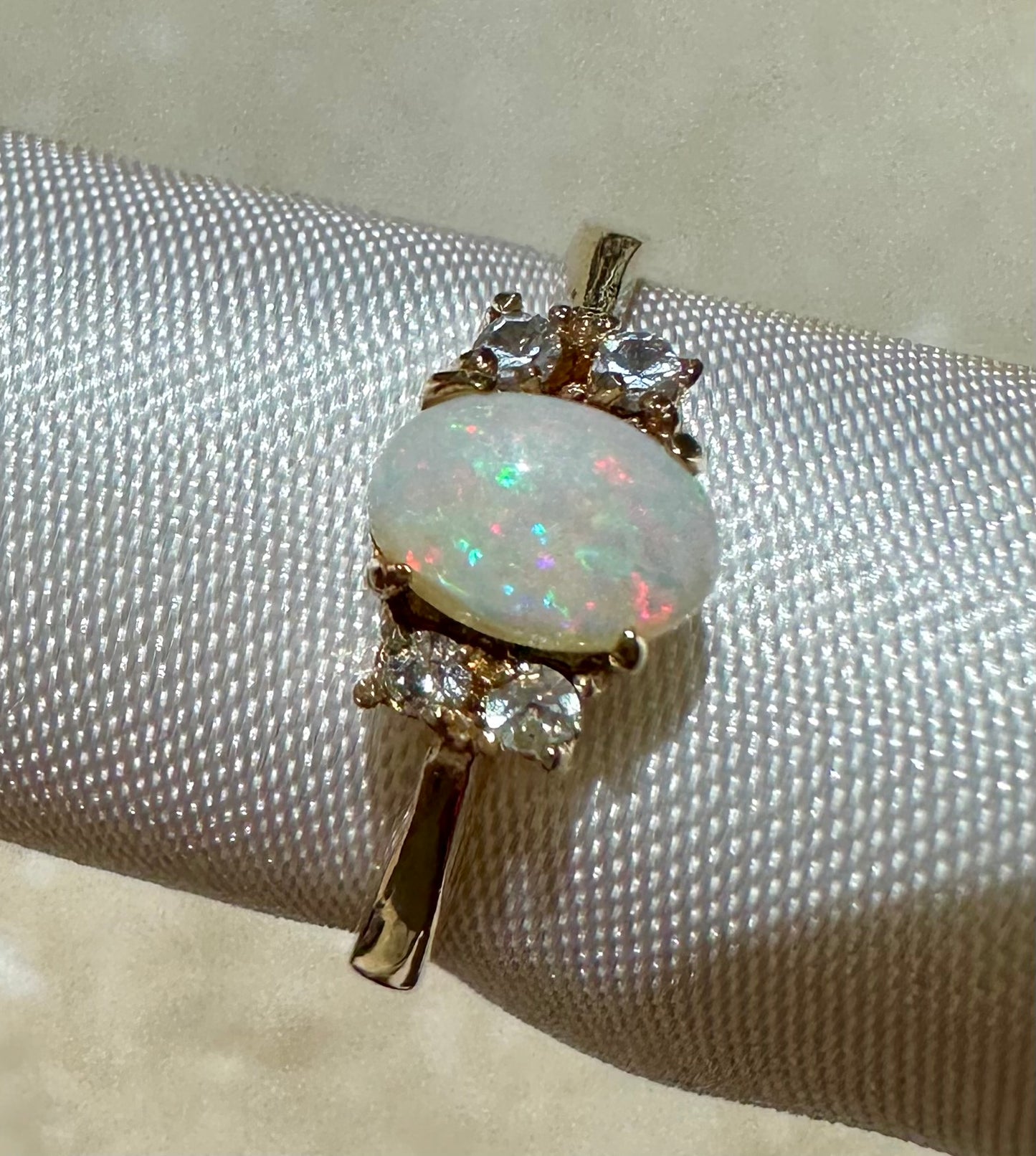 Australian opal ring Gold plated size 7.25