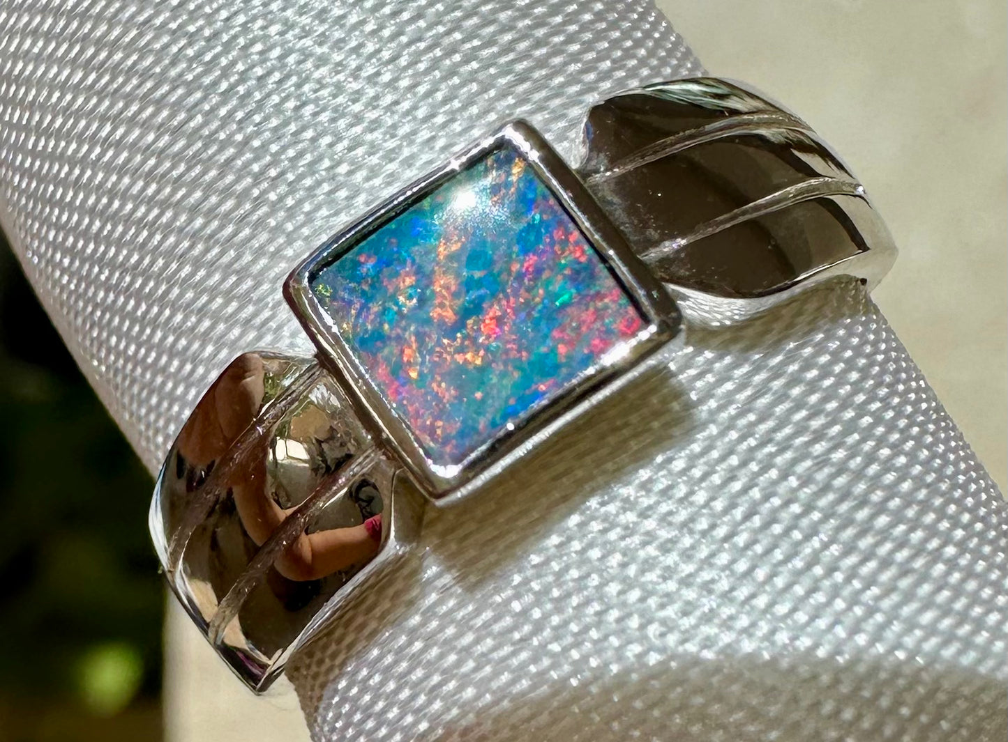 Australian opal ring Sterling Silver size 7.25