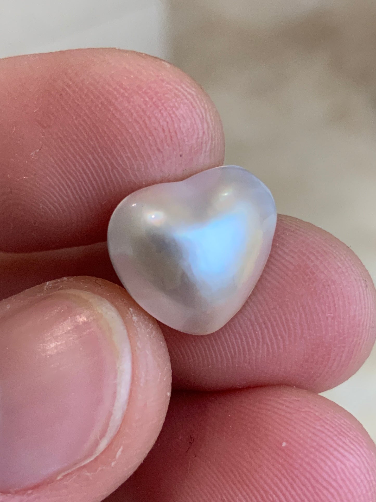Opal Essence Australian Mabe Blister Pearl White Heart pendant or ring